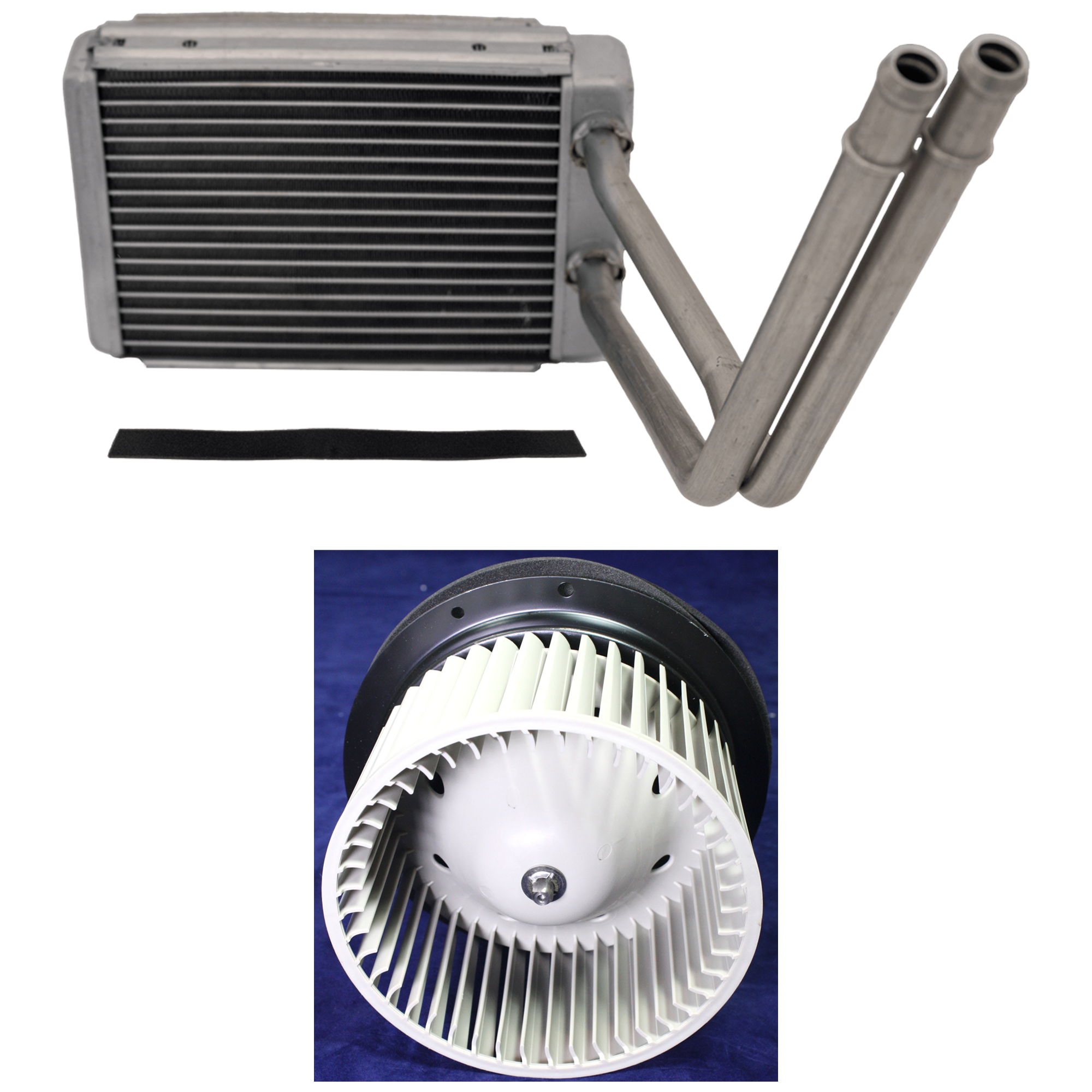 AM EXPLORER 02-05 MOUNTAINEER 02-04 HEATER CORE AND BLOWER MOTOR KIT Front and Rear 2 pc Kit Aluminum 7.56 x 5.48 x 1.57 in. Core Size with Heater Core and Blower Motor SKU KIT 101024-30 Partslink FO3126118 OEM H2MZ18476Y 1L2Z19805FA