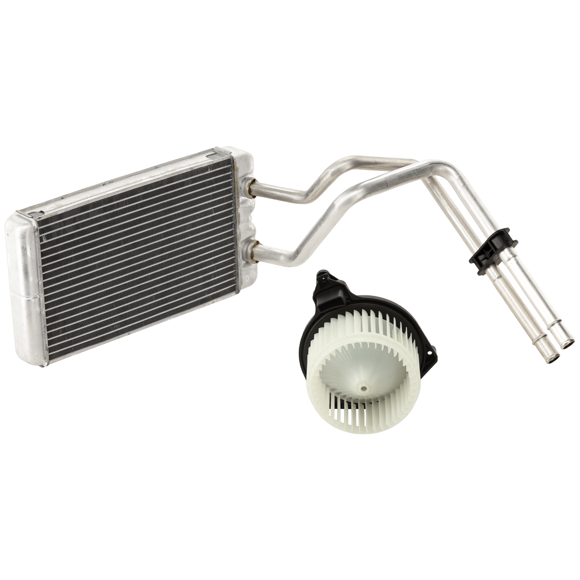 AM TACOMA 05-15 HEATER CORE AND BLOWER MOTOR KIT 2 pc Kit Aluminum 10.47 x 6.13 x 1.26 in. Core Size with Heater Core and Blower Motor SKU KIT 101024-60 Partslink TO3128100 TO3126117 OEM 8710704060-8710304044