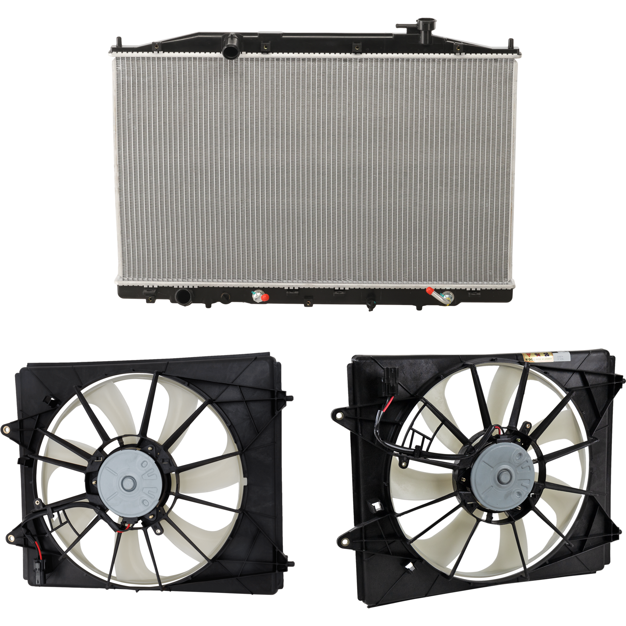 AM ODYSSEY 11-17 RADIATOR 3 pc Kit includes A C Condenser Fan and Radiator Fan SKU KIT 101025-02 Partslink HO3010227 HO3113131 HO3115160 OEM 19010RV0A51-38616RV0A01 PFM 19