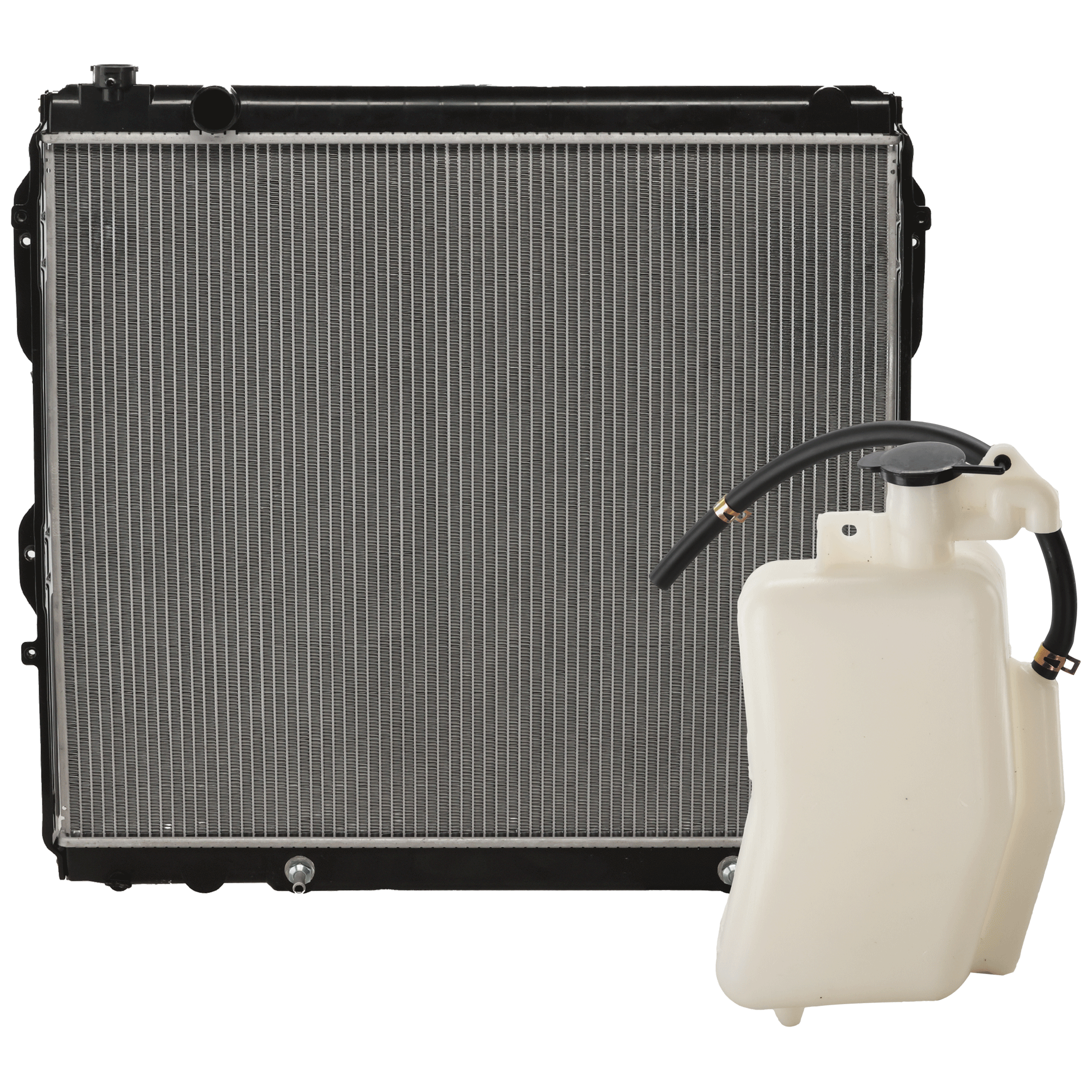 AM SEQUOIA 01-07 TUNDRA 04-06 RADIATOR 2 pc Kit 8 Cyl includes Coolant Reservoir SKU KIT 101025-16 Partslink TO3010162 TO3014116 OEM 164000F040-164000F030-164700F0