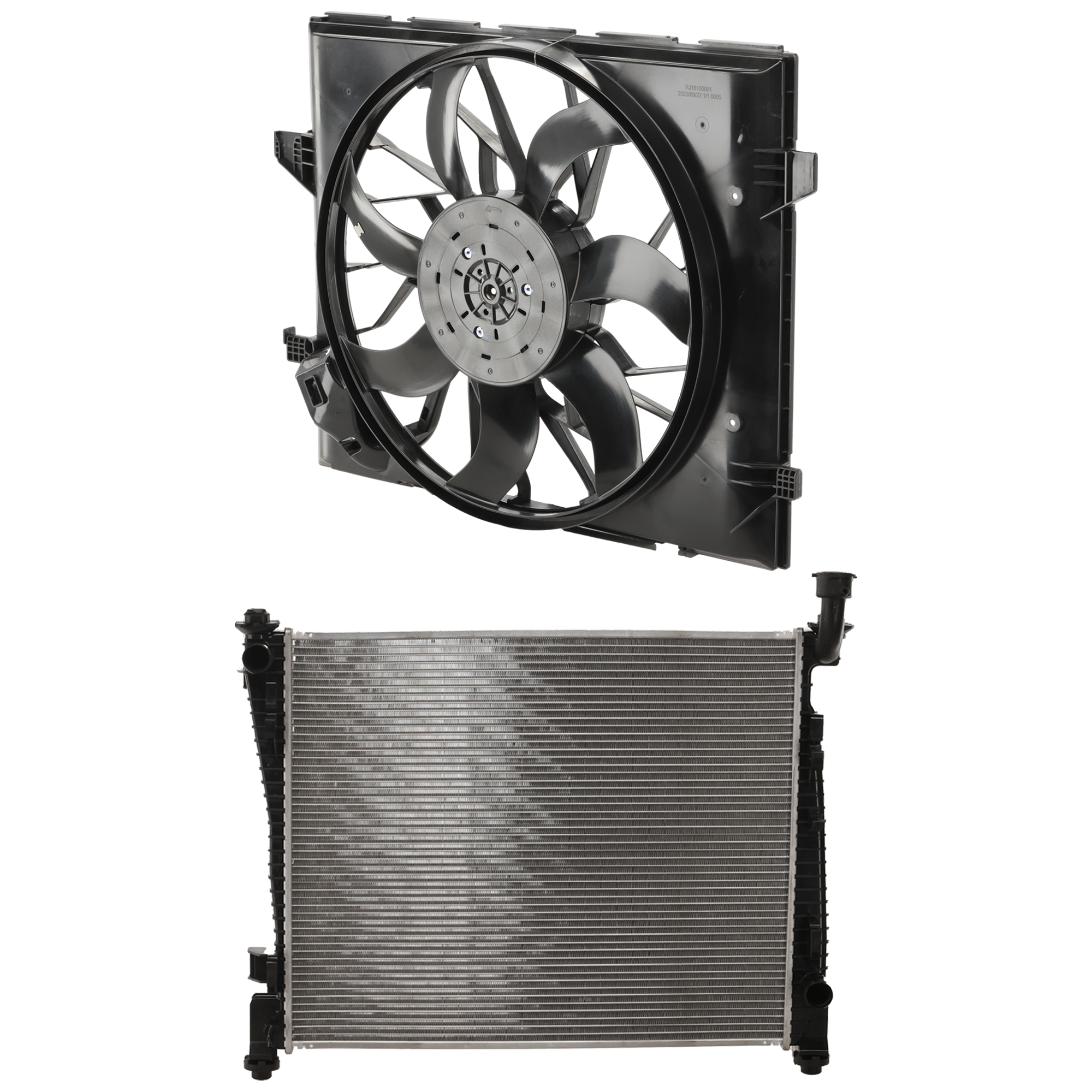 AM DURANGO GRAND CHEROKEE 11-13 RADIATOR 2 pc Kit Heavy Duty Cooling includes Radiator Fan SKU KIT 101025-19 Partslink CH3010357 CH3115175 OEM 55038001AH 55038994AI