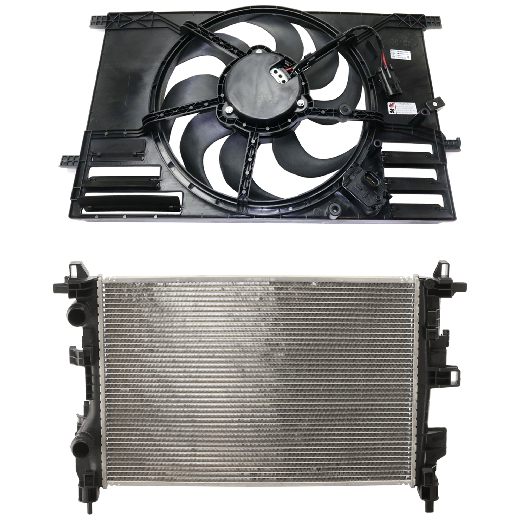 AM 500X 16-18 RENEGADE 15-18 RADIATOR 2 pc Kit 2.4L Eng. includes Radiator Fan SKU KIT 101025-20 Partslink CH3010369 FI3115102 OEM 68247208AA 68461973AA 68360299