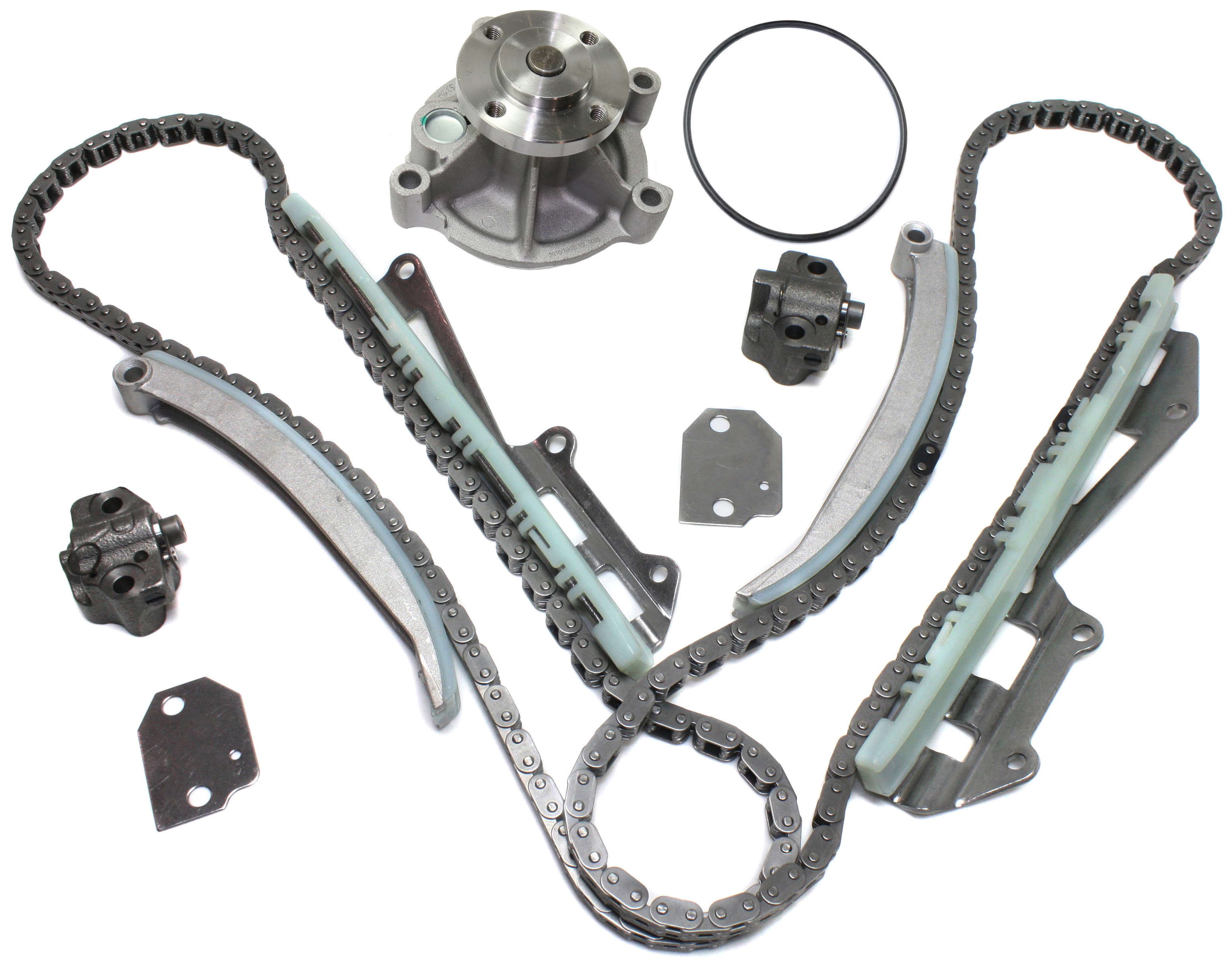 AM GRAND MARQUIS 01-01 MUSTANG 01-04 TIMING CHAIN KIT 2 pc kit with Water Pump SKU KIT 101117-44 OEM F8AZ6256BA 5W7Z6268AA F8AZ6256