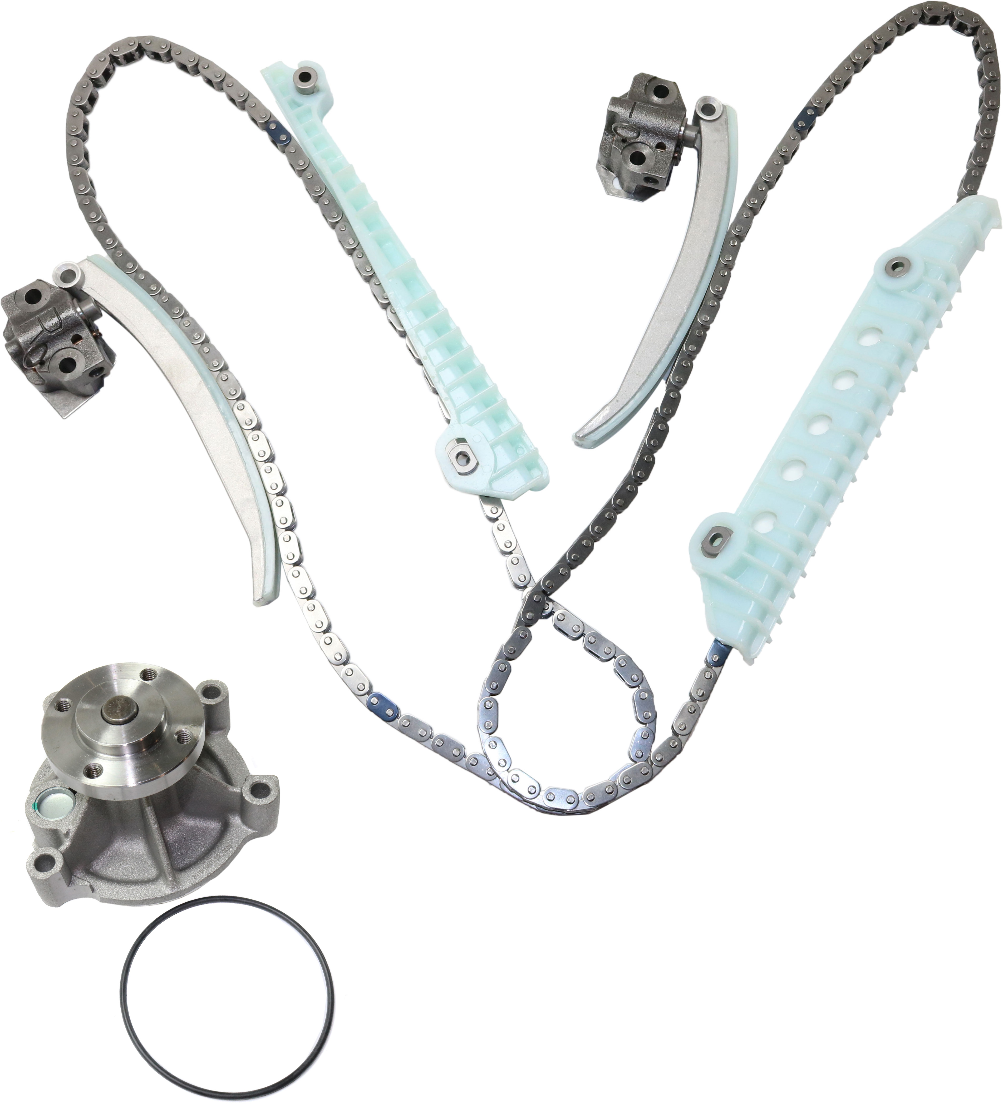 AM CROWN VICTORIA GRAND MARQUIS TOWN CAR 01-11 TIMING CHAIN KIT 2 pc kit with Water Pump SKU KIT 101117-47 OEM 19225-20244-32128-41118-58583