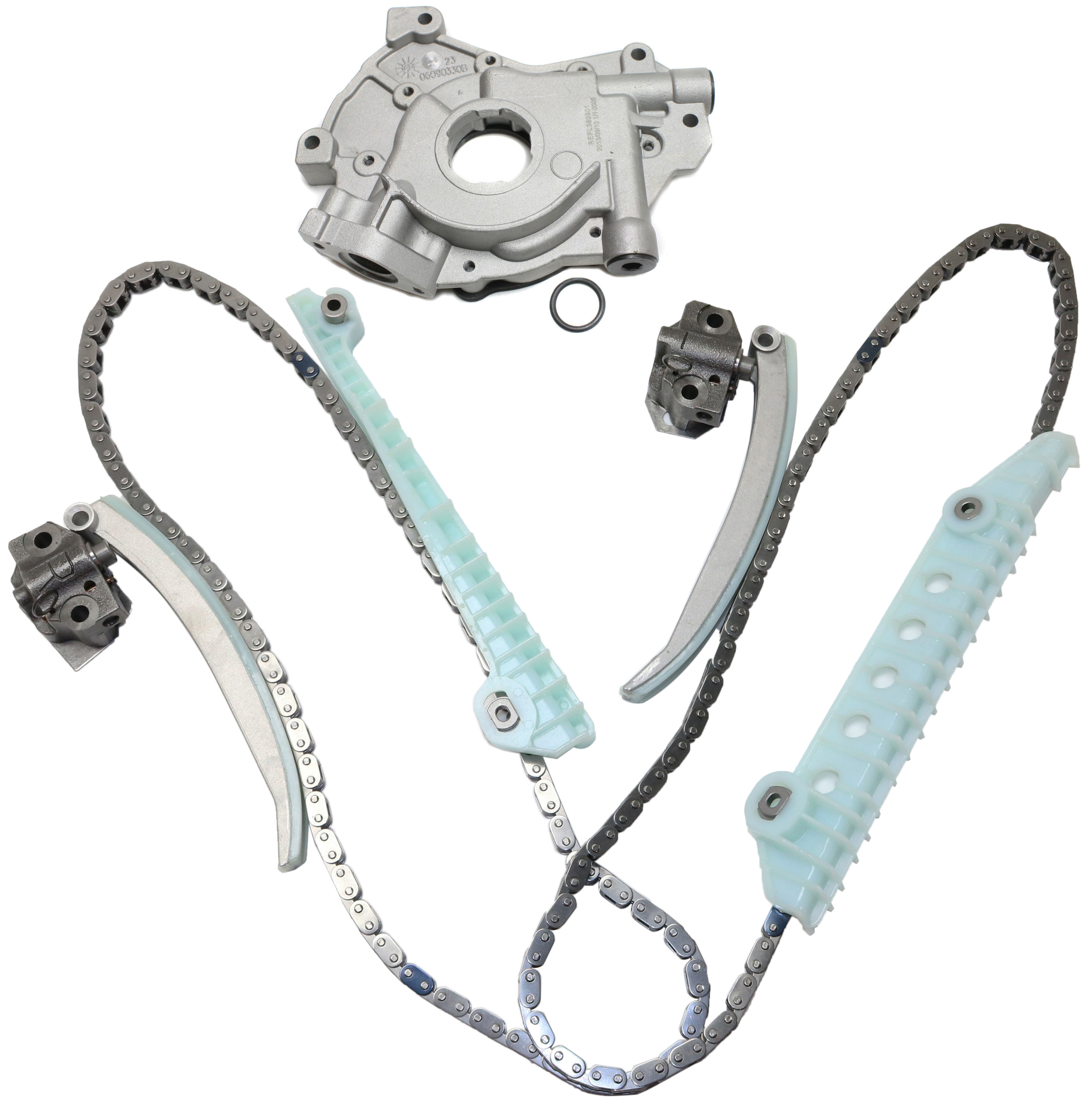 AM F 150-00-10 E 250-07-14 TIMING CHAIN KIT Set of 2 with Oil Pump SKU KIT 101117-48