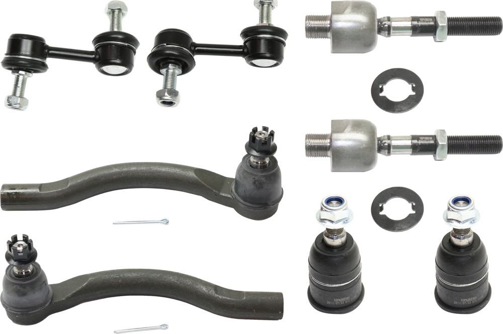 AM TL 04-06 FRONT SUSPENSION KIT RH AND LH 8 pc kit with Ball Joints Sway Bar Links and Tie Rod Ends SKU KIT 101117-62 OEM BJ50075-51321SDAA05-51320SDAA0