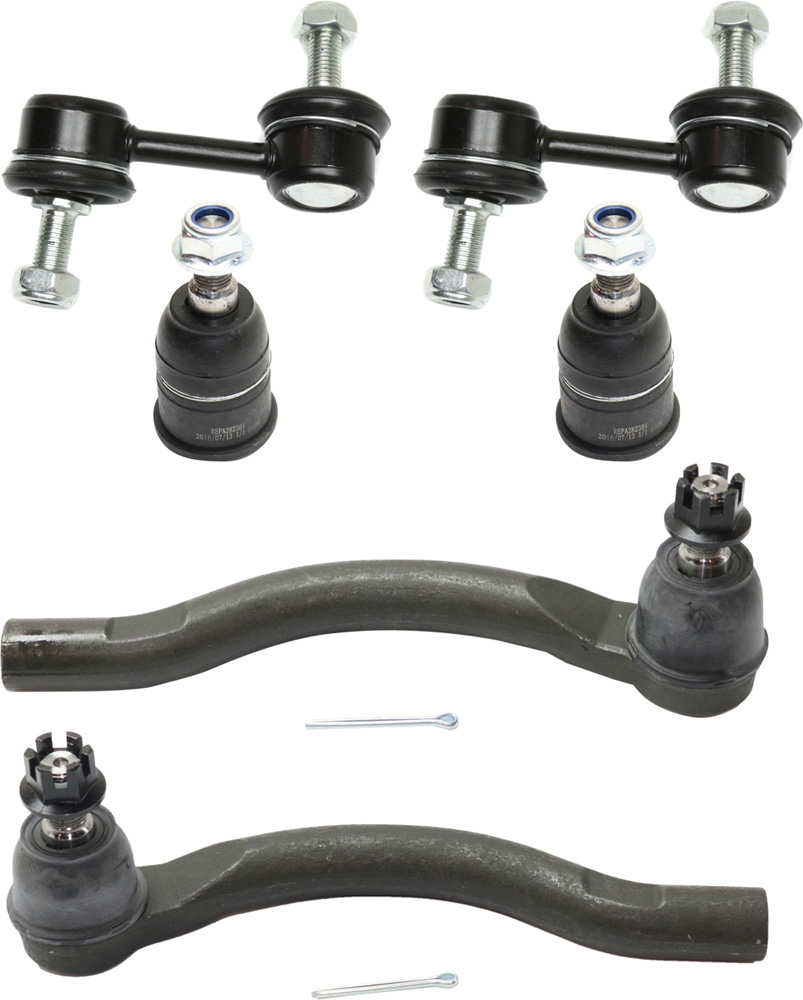 AM TL 04-06 FRONT SUSPENSION KIT RH AND LH 6 pc kit with Ball Joints Sway Bar Links and Tie Rod Ends SKU KIT 101117-63 OEM BJ50075-51321SDAA05-51320SDAA0