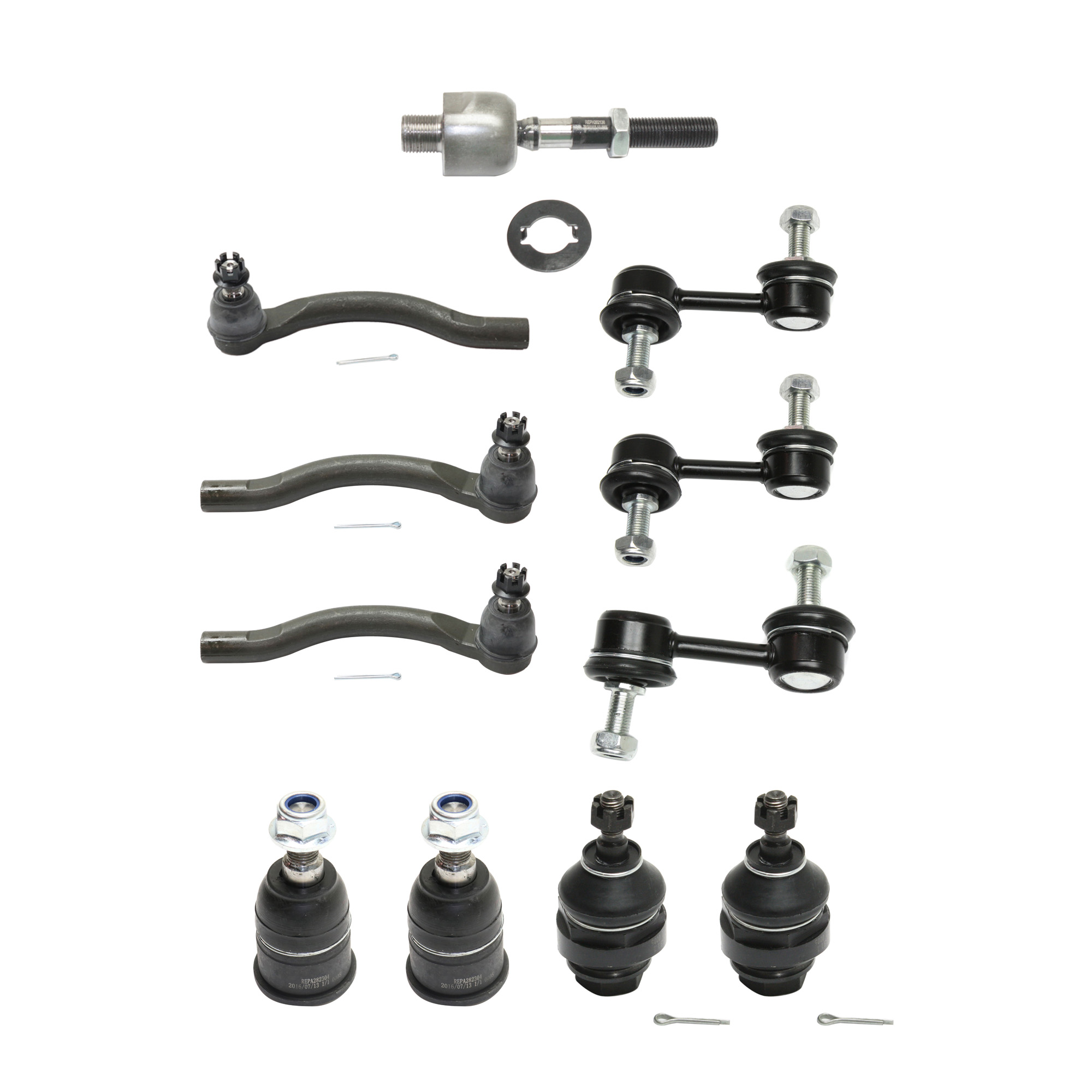 AM TL 04-06 FRONT SUSPENSION KIT RH AND LH 10 pc kit w Ball Joints Sway Bar Links and Tie Rod Ends SKU KIT 101117-64 OEM BJ50075-41532-2642936-2643039