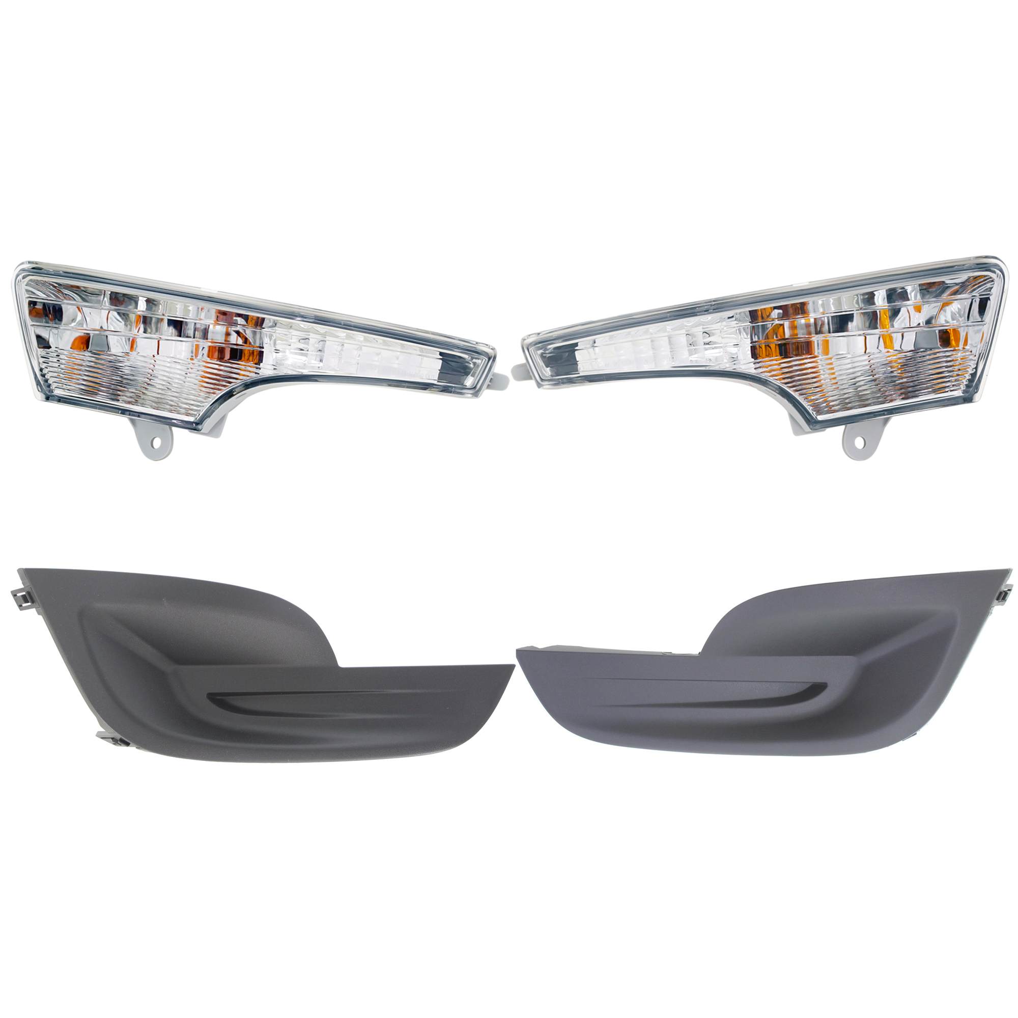 AM ALTIMA 13-15 FOG LAMP COVER RH AND LH 4 pc kit Textured w Turn Signal Light SKU KIT 101123-01 Partslink NI1038114 NI1039114 NI2530118 NI2531118 OEM 622563TA0A 622573TA0A 261353TA