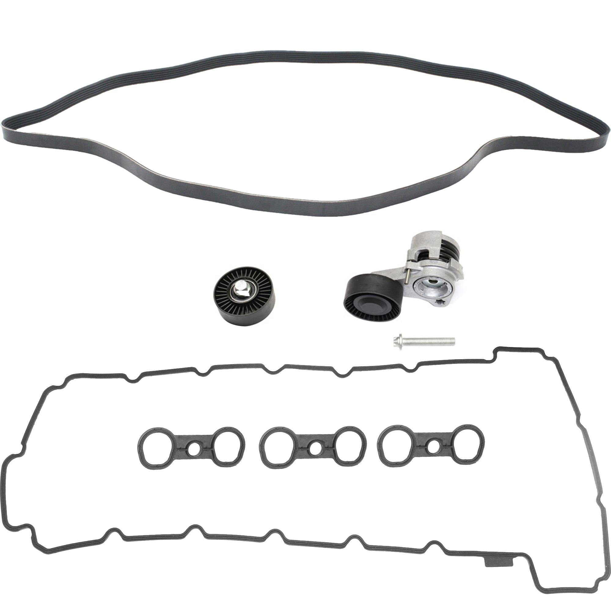 AM 3 SERIES 07-13-5 SERIES 08-10 TIMING BELT KIT 4 pc Kit with Drive Belt Timing Belt Idler Pulley Timing Belt Tensioner and Valve Cover Gasket SKU KIT 101217-16 OEM 200691-276793-1060785-1408994