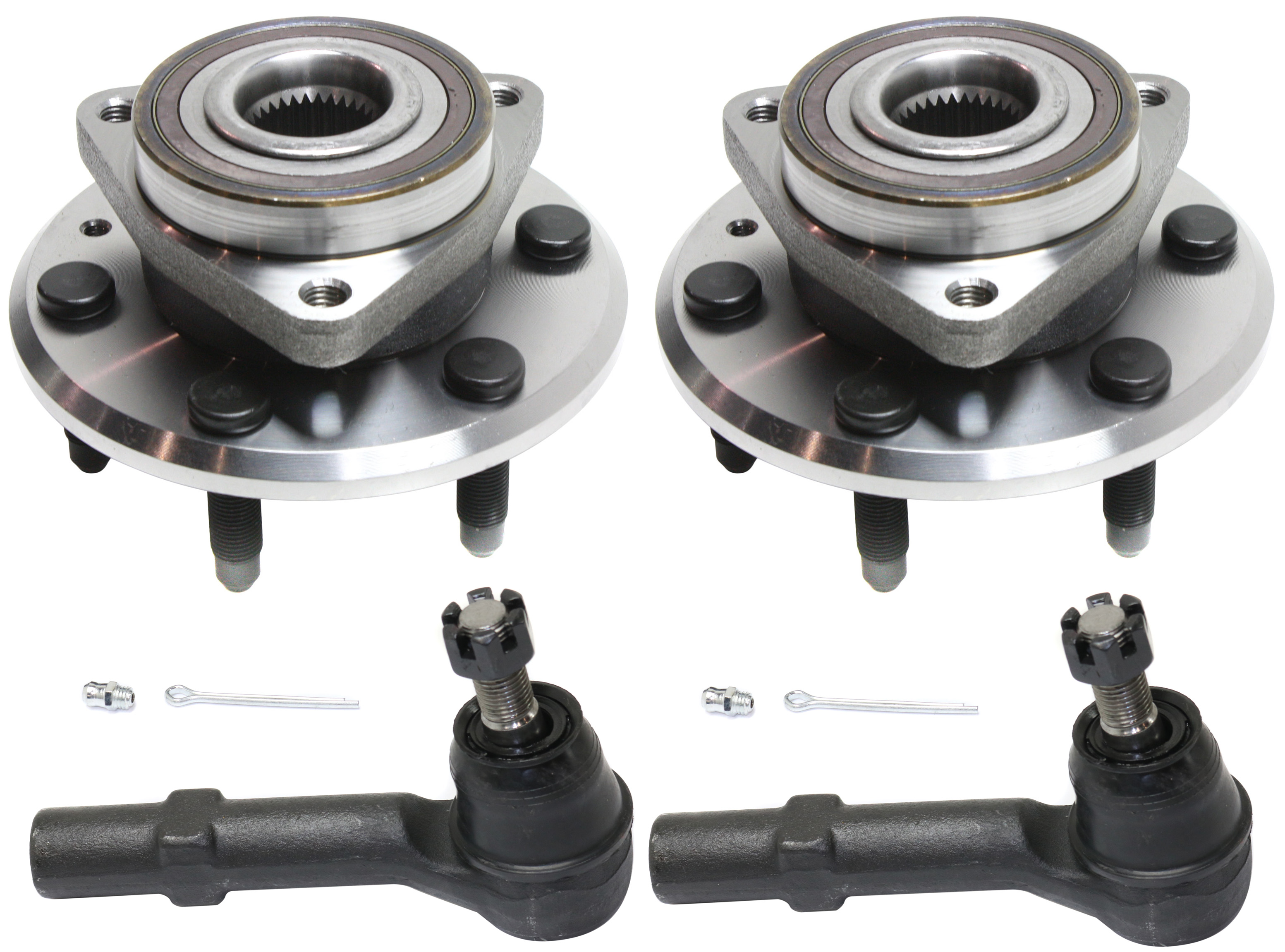 AM ACADIA 07-16 ENCLAVE 08-17 FRONT SUSPENSION KIT RH AND LH 4 pc kit with Tie Rod Ends and Wheel Hubs SKU KIT 101717-100 OEM 2693637-4012300-15869897-45A13