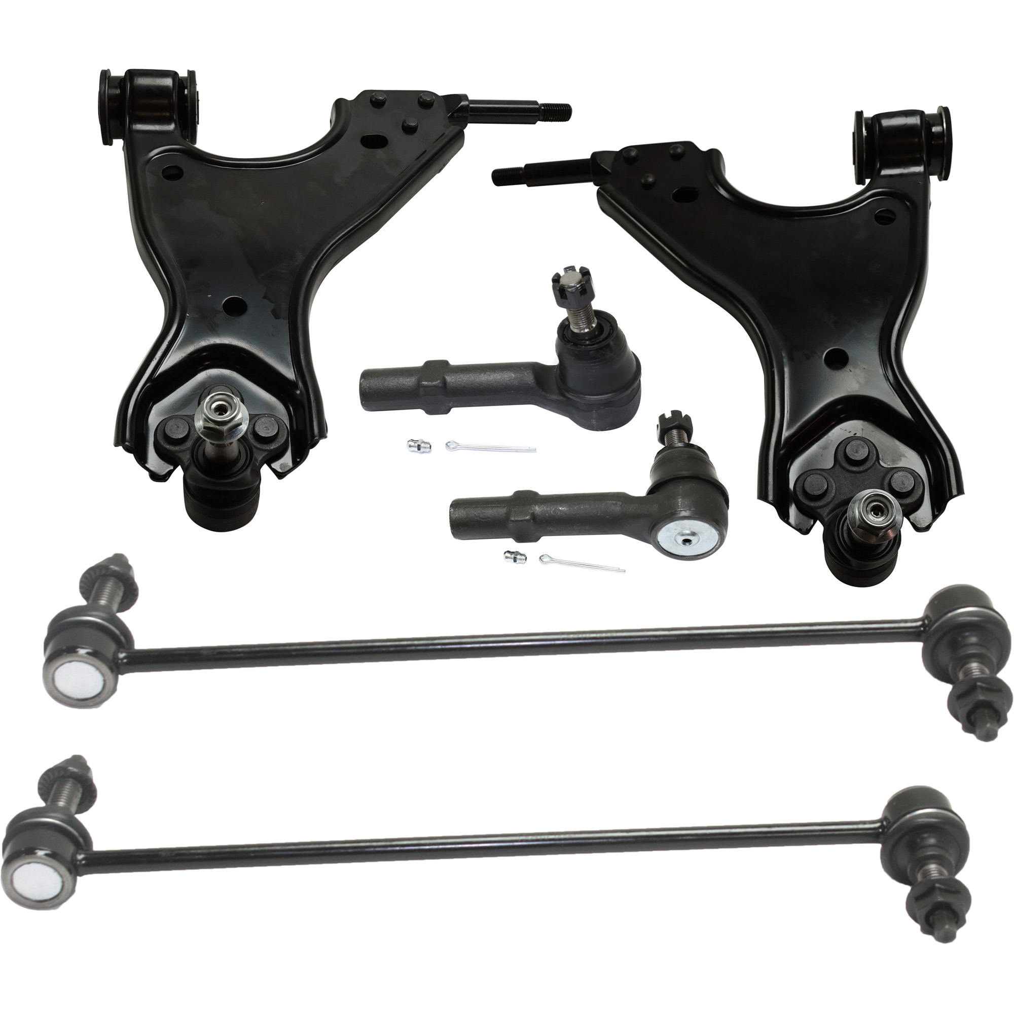 AM ACADIA 07-16 ACADIA LIMITED 17-17 FRONT CONTROL ARM KIT RH AND LH Lower w ball joint s 6 pc Kit with Sway Bar Link and Tie Rod End SKU KIT 101717-106 OEM 25798012-25995438-20774419-257