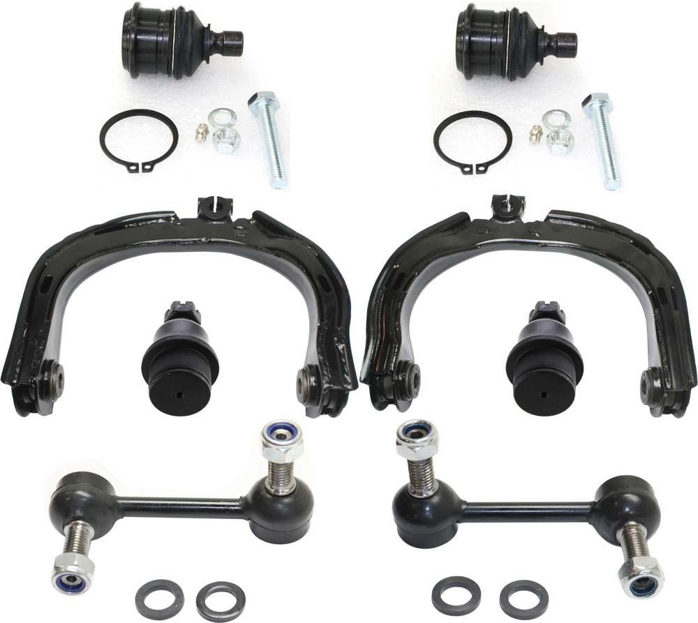 AM SSR 03-06 ASCENDER 04-08-9-7X 05-09 FRONT CONTROL ARM KIT RH AND LH Upper w ball joint s 8 pc Kit with Ball Joint and Sway Bar Link SKU KIT 101717-41 OEM 104335-2601560-5051296-2215