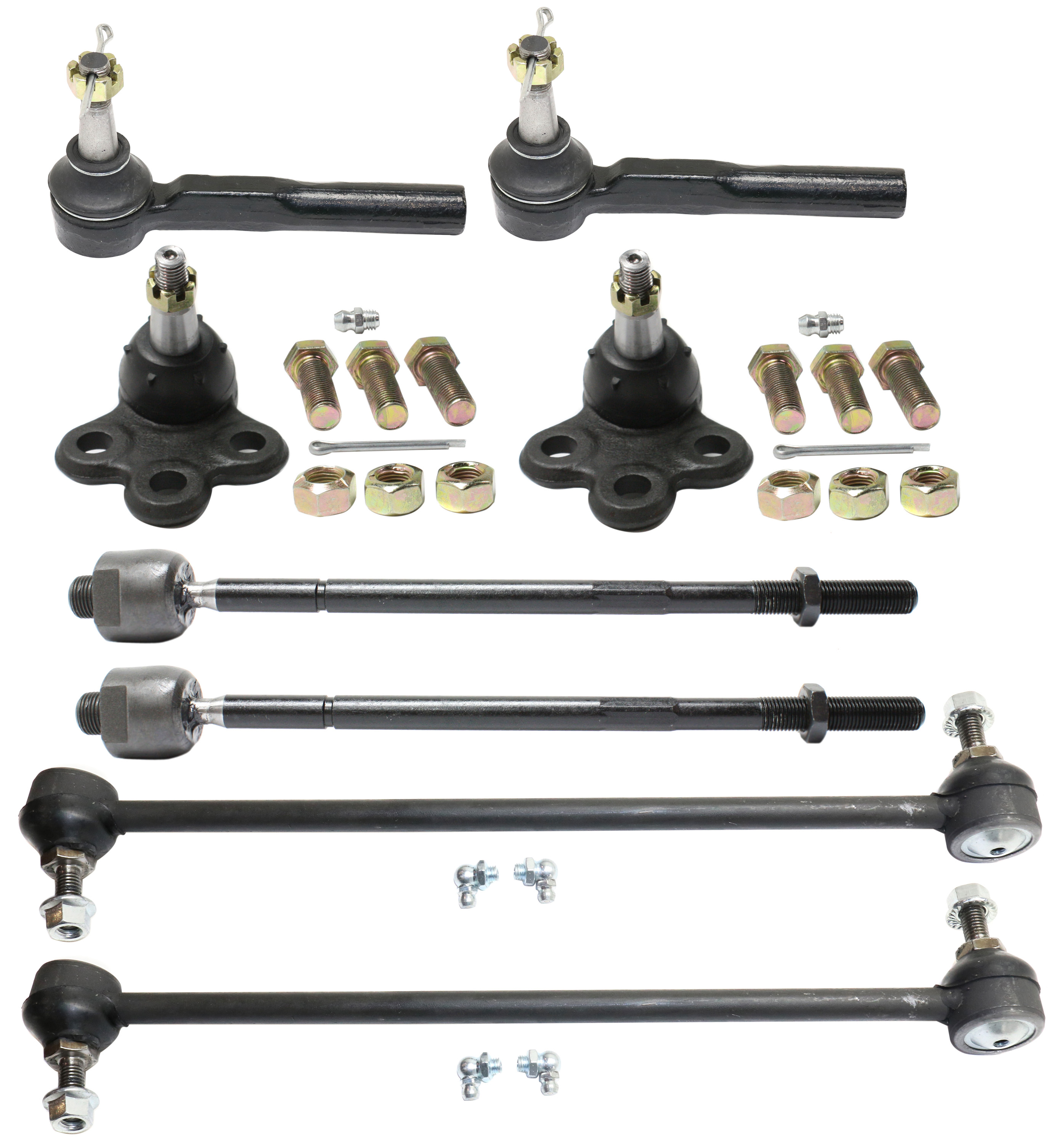 AM UPLANDER 05-09 FRONT SUSPENSION KIT RH AND LH 8 pc Kit with Ball Joints Sway Bar Links and Tie Rod Ends SKU KIT 101717-66 OEM 104257-282021-2601506-26015