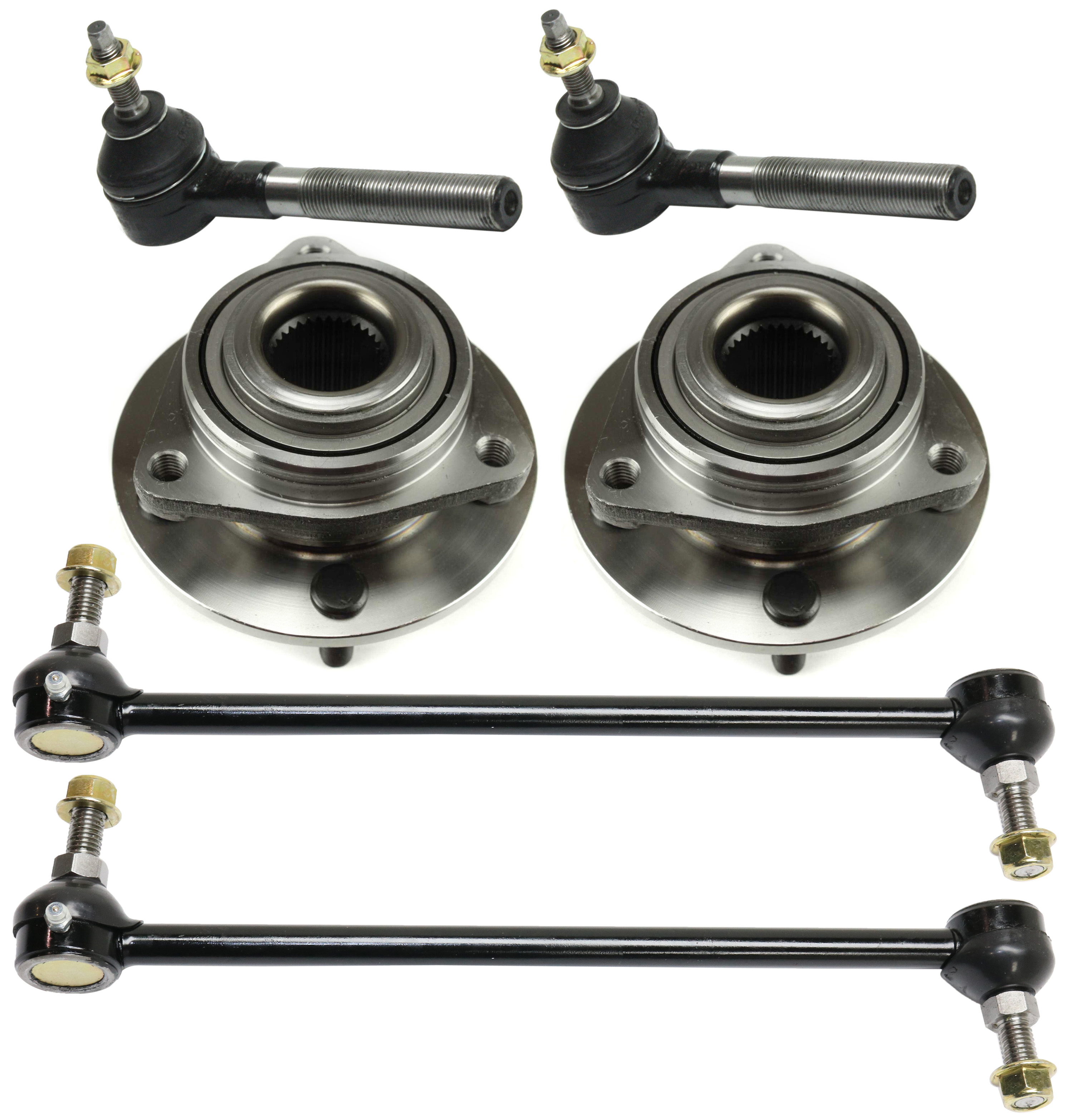 AM CONCORDE INTREPID 98-04 FRONT SUSPENSION KIT RH AND LH 6 pc kit w Sway Bar Links Tie Rod Ends and Wheel Hubs SKU KIT 101717-69 OEM 18254-2651430-5451221-45G0221