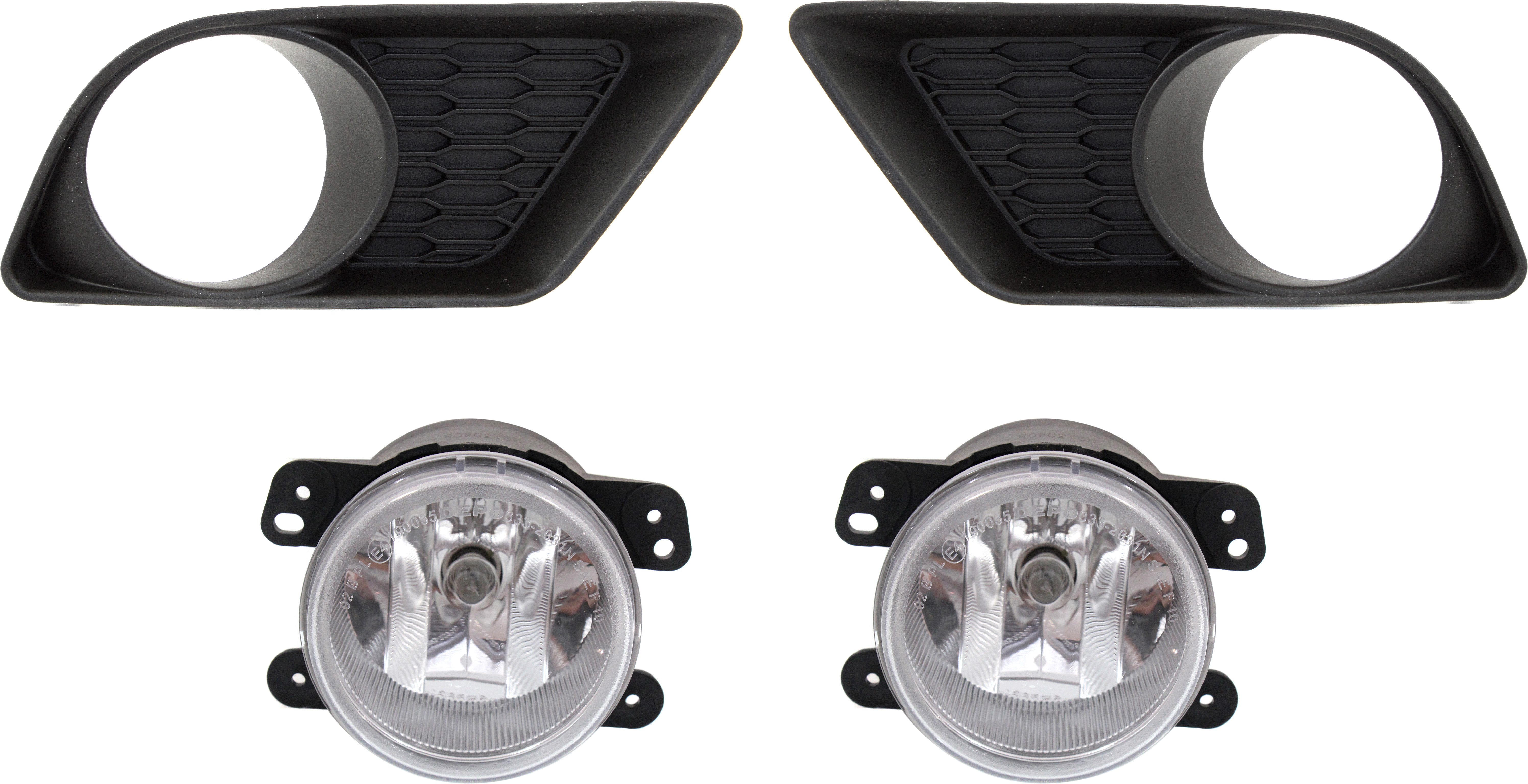 AM CHARGER 11-14 FOG LAMP RH AND LH 4 pc kit Assembly Halogen includes Fog Light Trim SKU KIT 101717-71 Partslink CH1038133 CH1039133 OEM 5182026AA PFM 68092573AA 68092