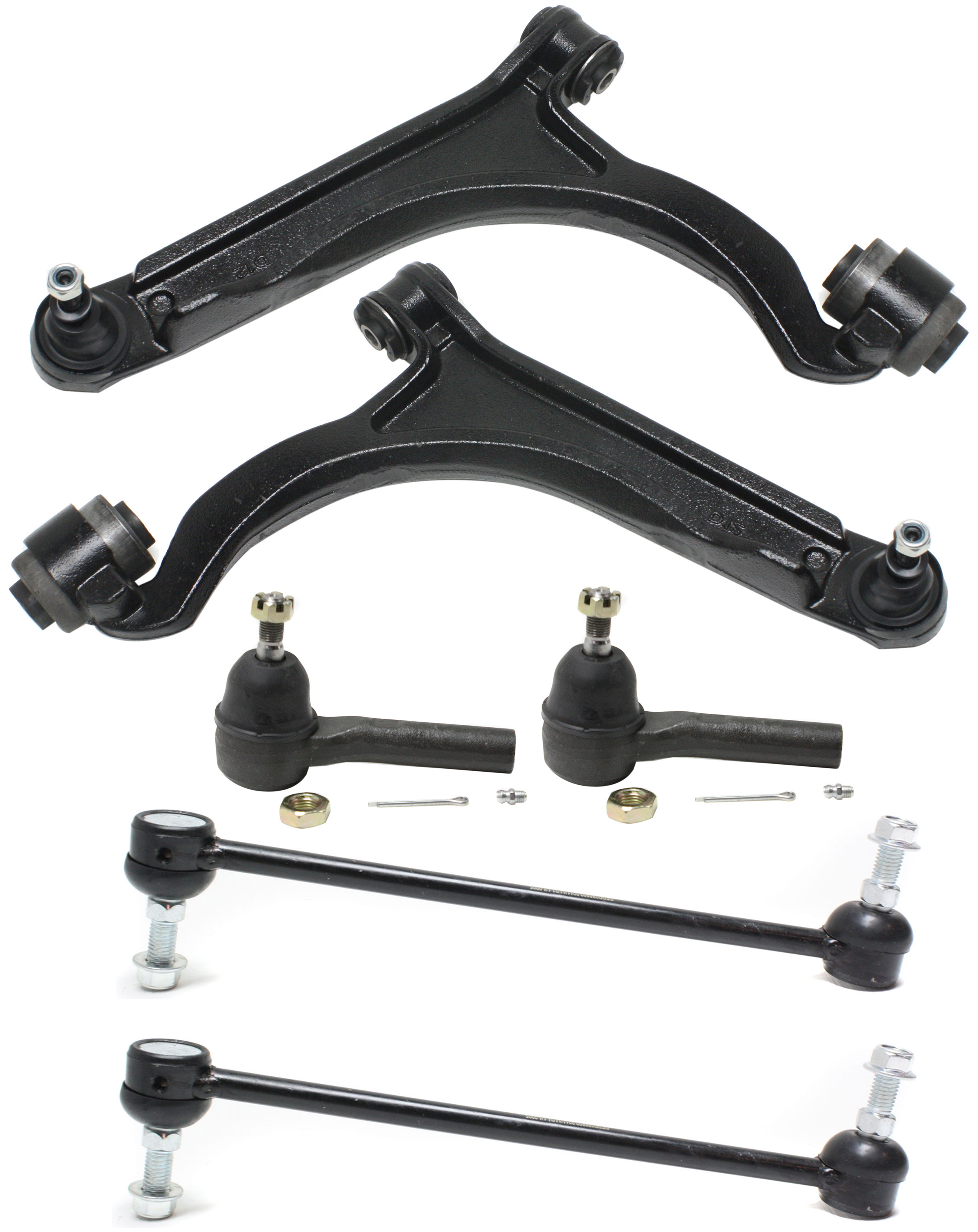 AM PACIFICA 04-08 FRONT CONTROL ARM KIT RH AND LH Lower w ball joint s 6 pc Kit with Sway Bar Link and Tie Rod End SKU KIT 101717-82 OEM 4743477AI 4743476AI 18189-6870
