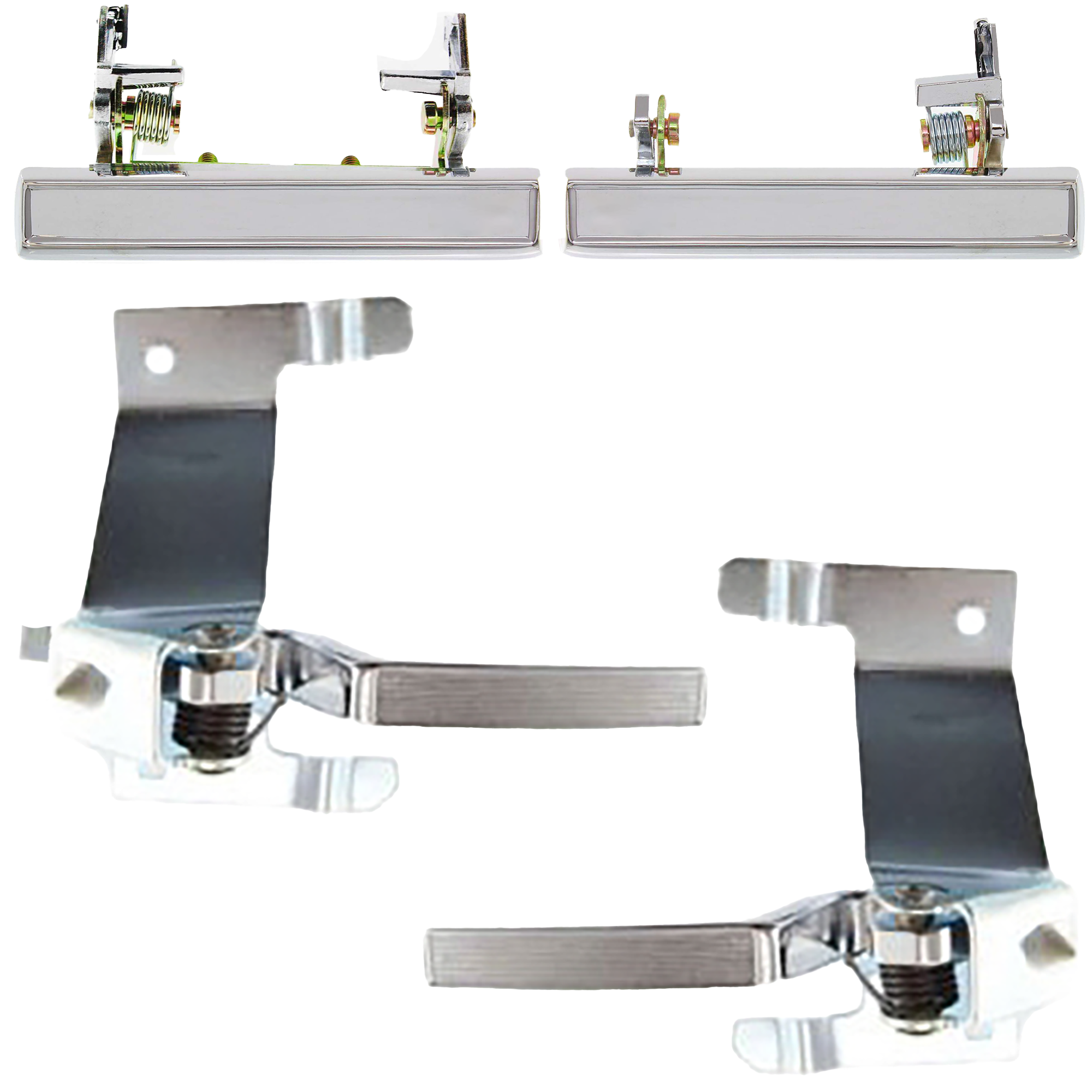 AM MALIBU 80-82 CUTLASS SUPREME 88-88 FRONT INTERIOR AND EXTERIOR DOOR HANDLE RH AND LH 4 pc Kit with Exterior Door Handle SKU KIT 101718-03 Partslink GM1353113 GM1352113 GM1310112 GM1311112 OEM 20009582-20009583-20099251-200