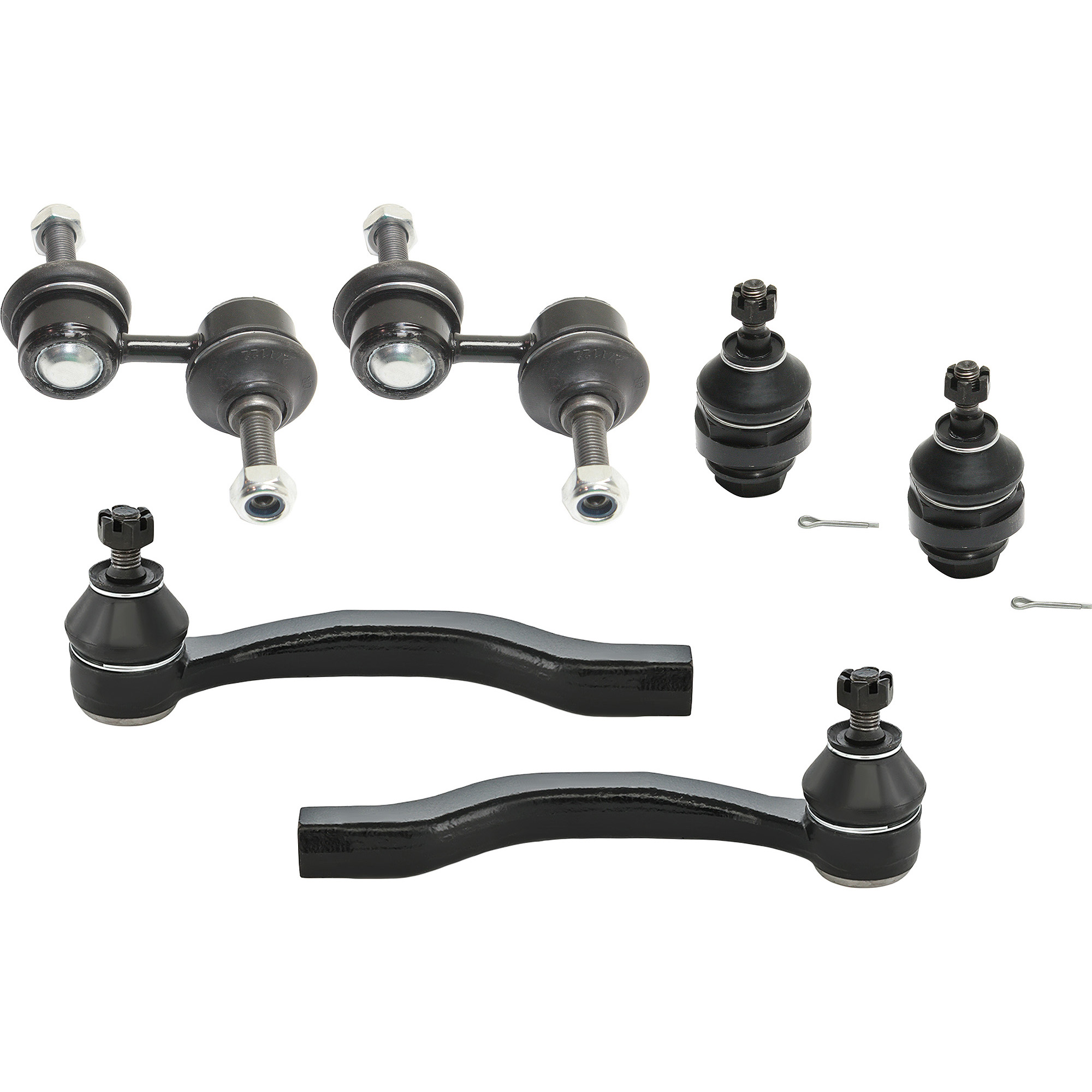 AM CIVIC 99-00 CR V 97-01 FRONT SUSPENSION KIT 6 pc kit w Ball Joints Sway Bar Links and Tie Rod Ends SKU KIT 101817-09 OEM 41532-2642936-2643039-2643047