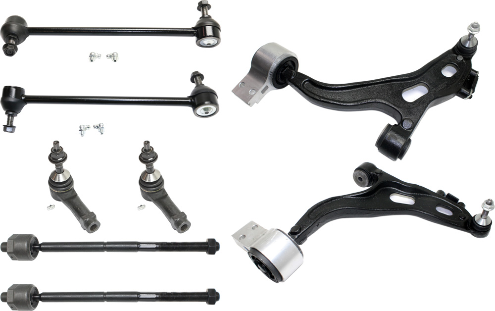 AM FIVE HUNDRED FREESTYLE MONTEGO 05-07 FRONT CONTROL ARM KIT RH AND LH Lower w ball joint s 8 pc Kit with Sway Bar Link and Tie Rod End SKU KIT 101817-74 OEM MCSOE125-5F9Z3079BA 5F9Z3078BA