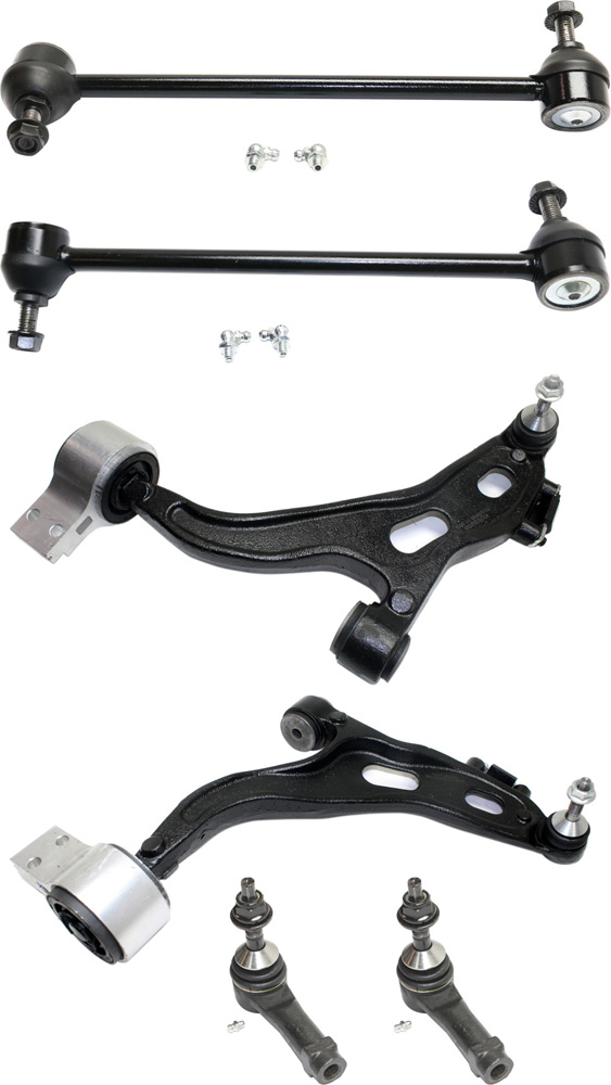AM FIVE HUNDRED FREESTYLE MONTEGO 05-07 FRONT CONTROL ARM KIT RH AND LH Lower w ball joint s 6 pc Kit with Sway Bar Link and Tie Rod End SKU KIT 101817-75 OEM MCSOE125-5F9Z3079BA 5F9Z3078BA