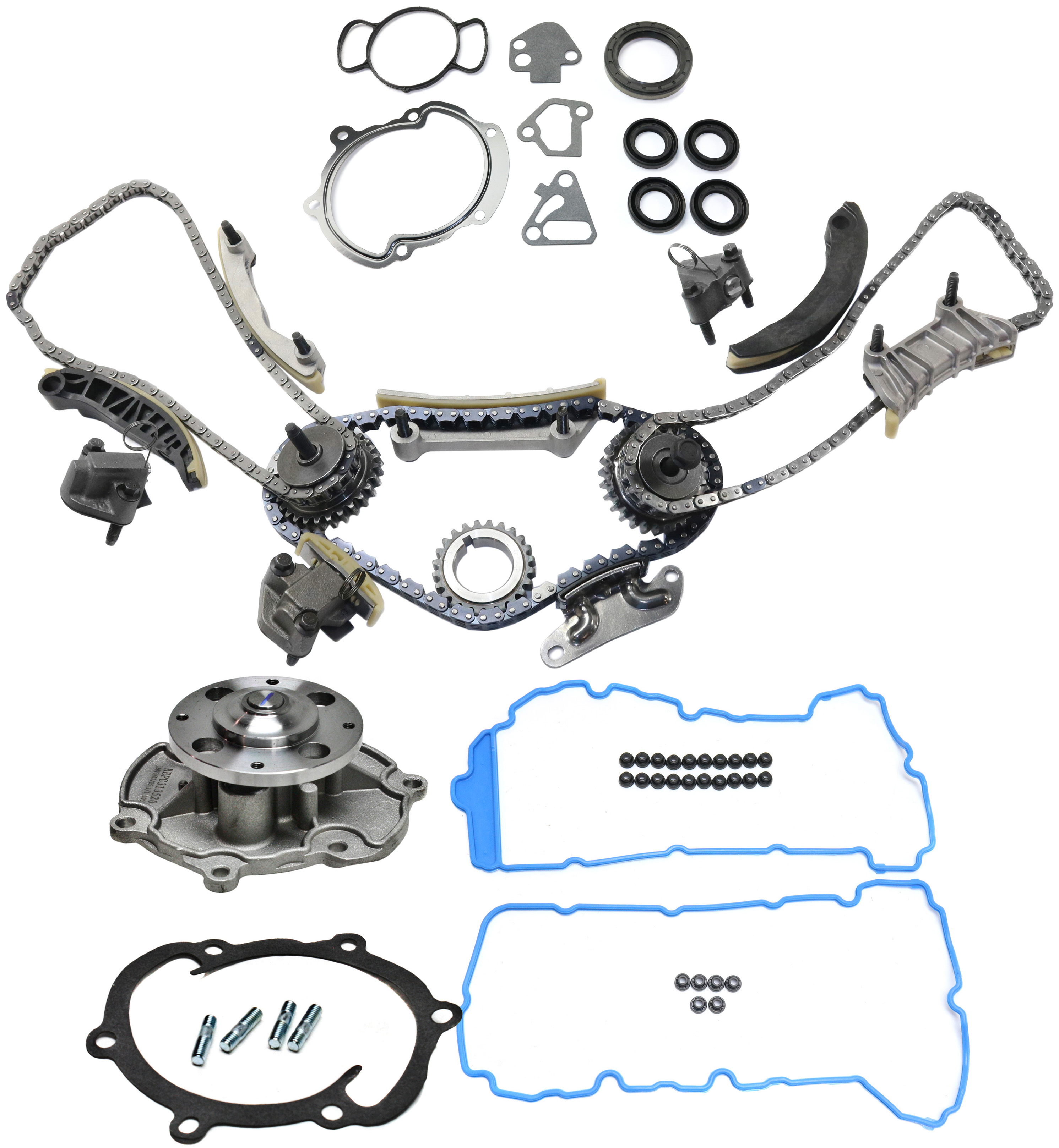 AM CTS 04-07 AURA 07-07 TIMING CHAIN KIT 4 pc kit with Timing Cover Gasket Valve Cover Gasket and Water Pump SKU KIT 101917-02 OEM 67828-151024401 JV5178-11103-1