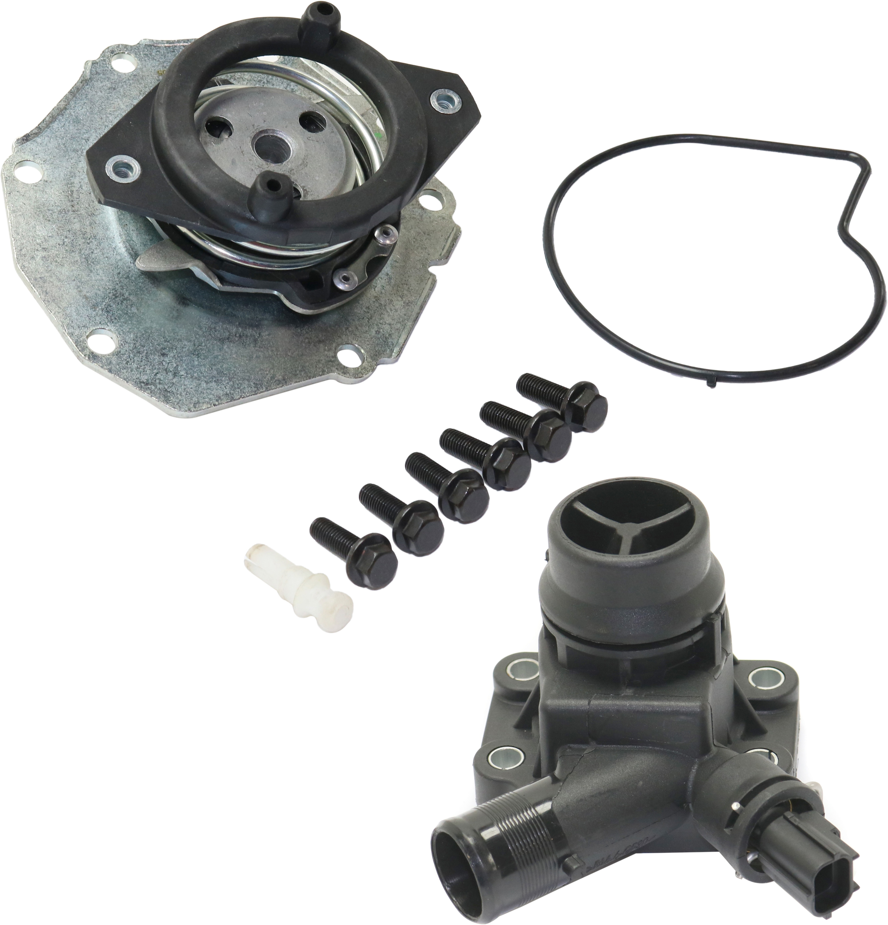 AM S80-07-10 XC90-07-14 WATER PUMP 2 pc kit with Thermostat Housing SKU KIT 101917-46 OEM LR006861 LR006071-31355151
