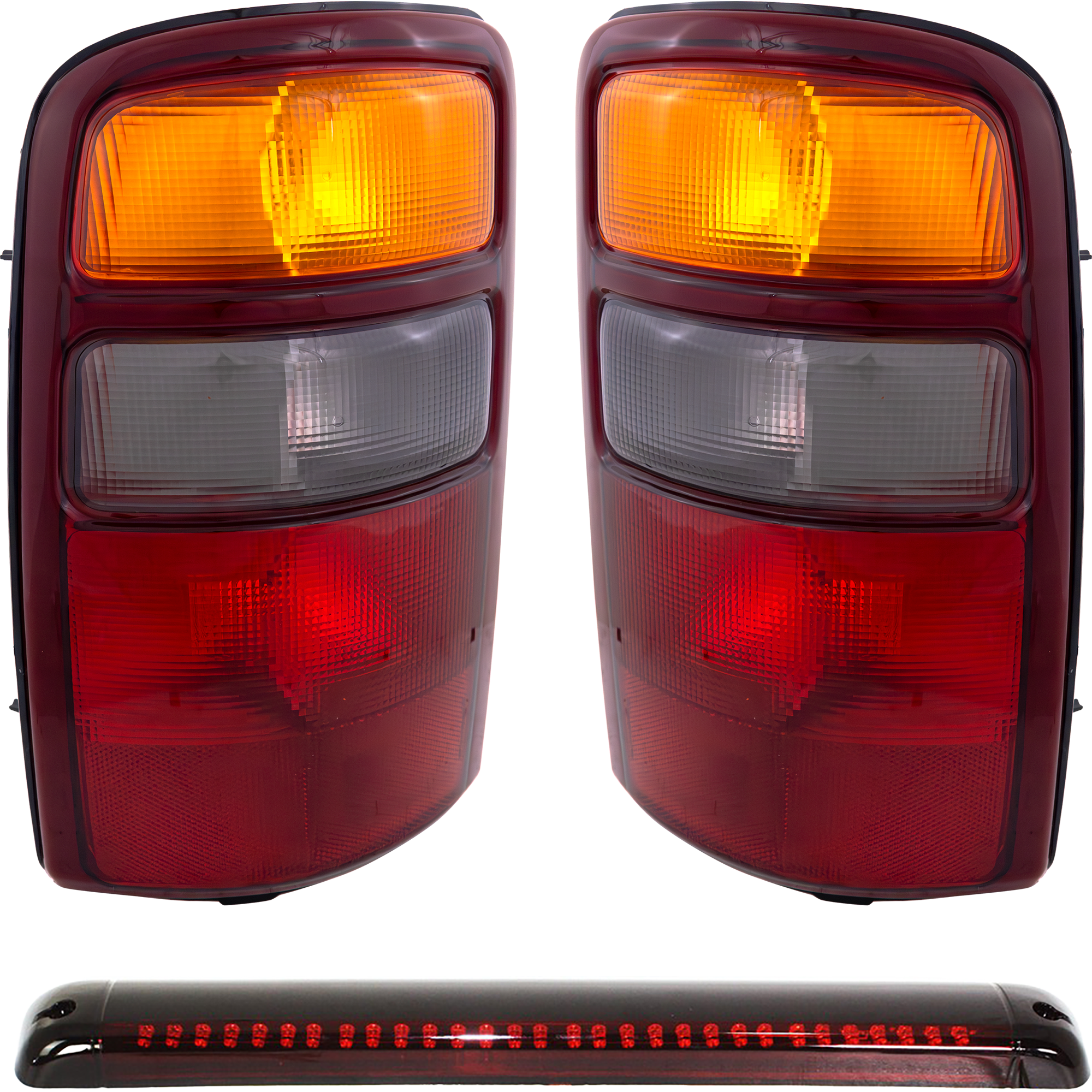 AM TAHOE 00-03 TAIL LAMP RH AND LH 3 pc Kit with Third Brake Light SKU KIT 102018-06 Partslink GM2800143 GM2801143 GM2890102 GM2890103 OEM 15224279-15224278-15030176-151