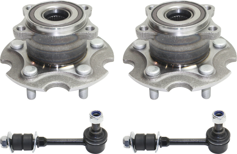 AM RAV4-06-18 NX300H 15-19 REAR SUSPENSION KIT RH AND LH 4 pc kit with Sway Bar Links and Wheel Hubs SKU KIT 102418-04 OEM 2651869-2653230-5451661-545194