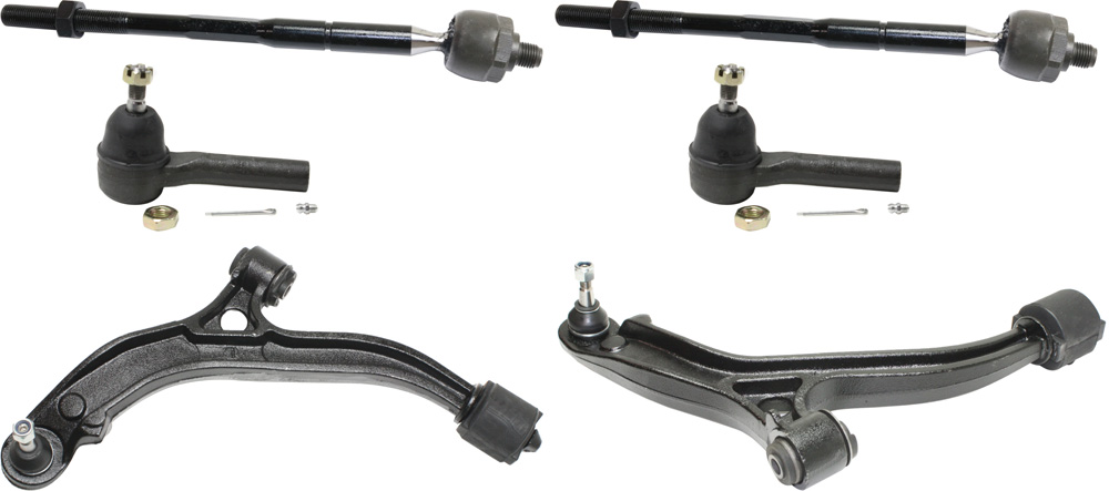 AM CARAVAN GRAND CARAVAN TOWN COUNTRY 05-07 FRONT CONTROL ARM KIT RH AND LH Lower 6 pc kit with Tie Rod Ends SKU KIT 102418-21 OEM 4743835AB 4743834AB 2693606-40