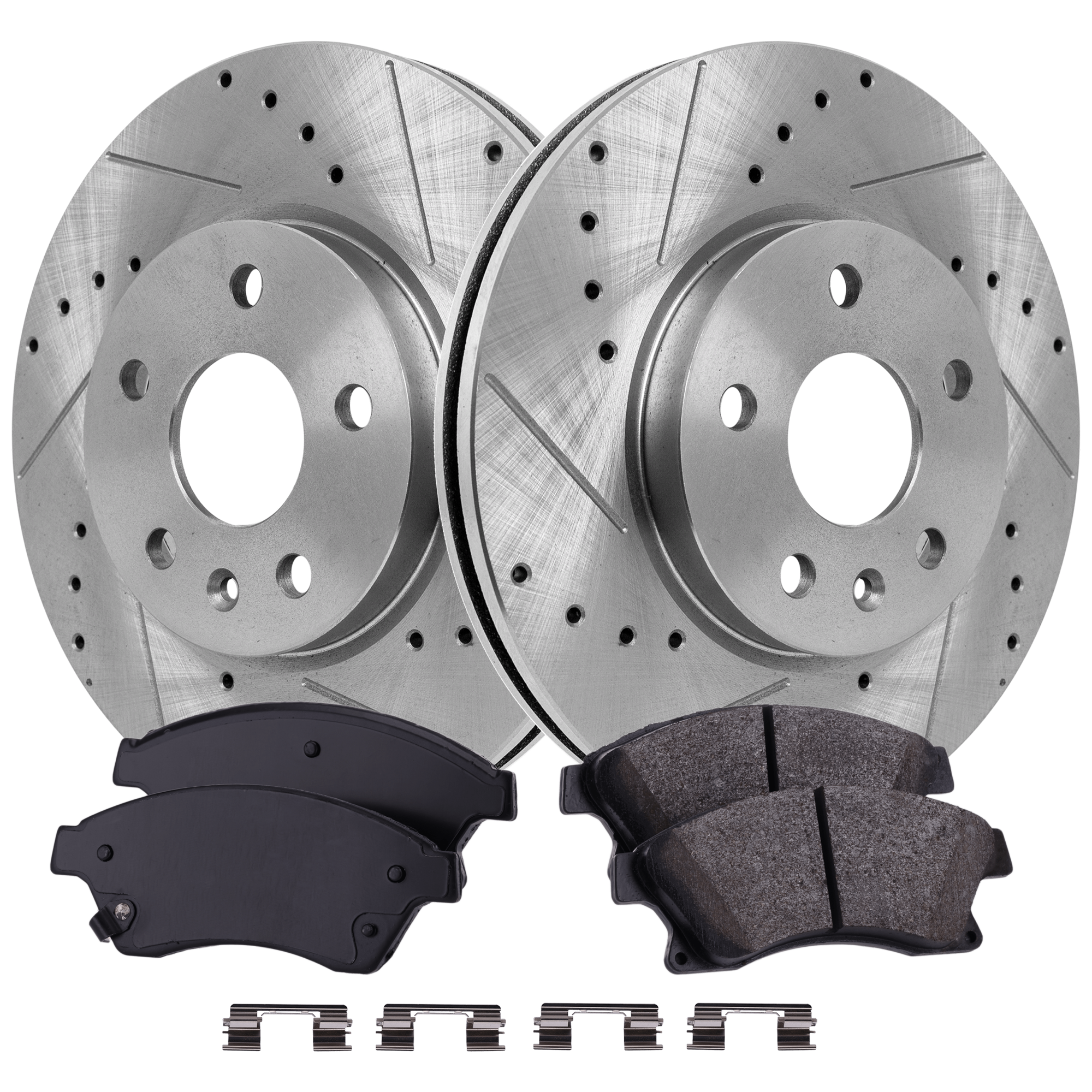 AM CRUZE 11-15 SONIC 12-17 FRONT BRAKE DISC AND PAD KIT 2 Wheel Set SKU KIT 102425 GD056 OEM 41271-55185-850231-886207-9009