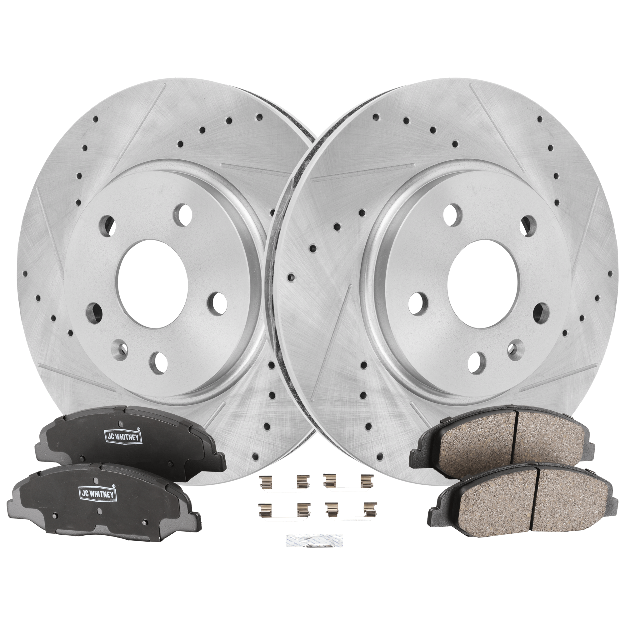 AM CTS 08-14 FRONT BRAKE DISC AND PAD KIT 2 Wheel Set SKU KIT 102425 GD059 OEM 41247-55157-850103-900504-6004