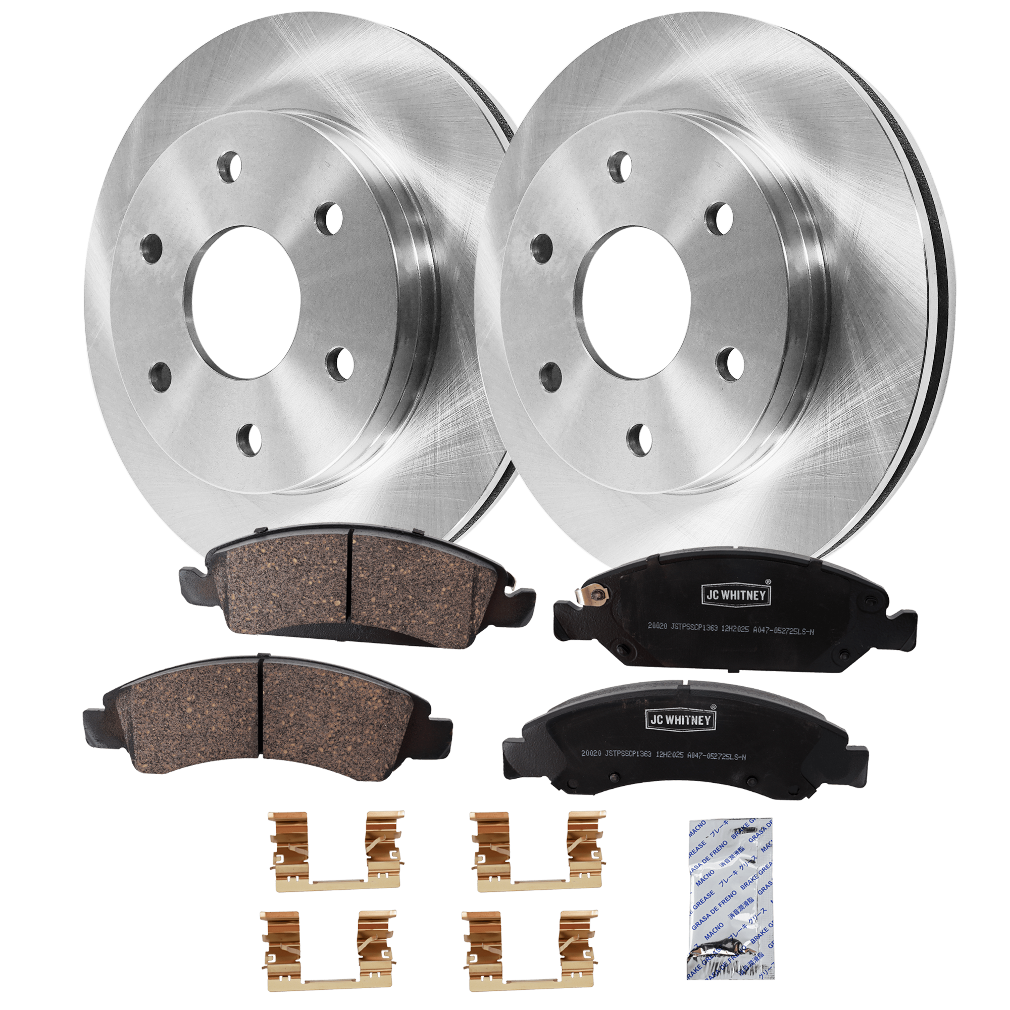AM SILVERADO SIERRA 1500-05-05 FRONT BRAKE DISC AND PAD KIT 2 Wheel Set SKU KIT 102425 GD081 OEM 18060214-15716362-19241877-192