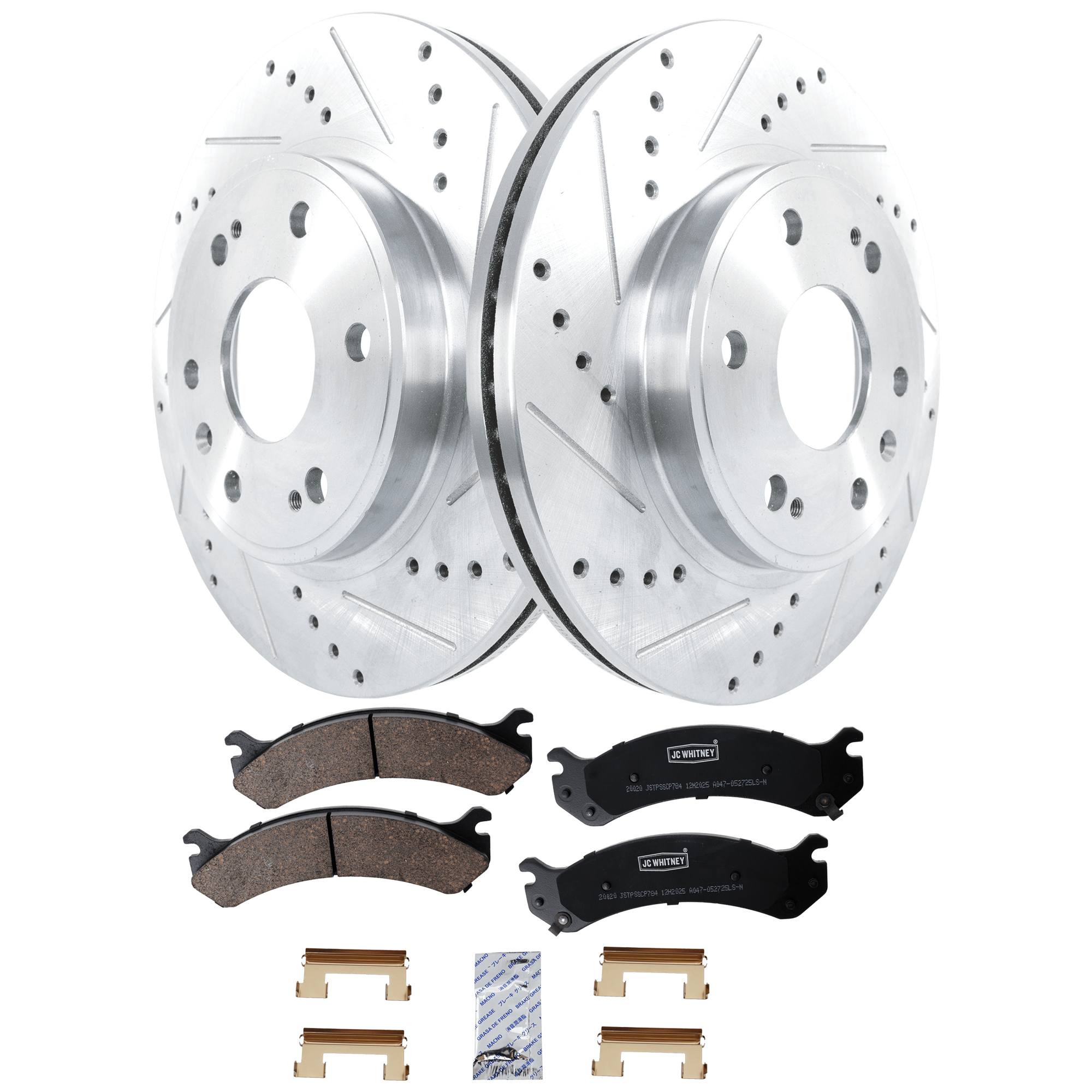 AM EXPRESS 2500-03-06 FRONT BRAKE DISC AND PAD KIT 2 Wheel Set SKU KIT 102425 GD085 OEM 19914-55054-56825-101419-14525