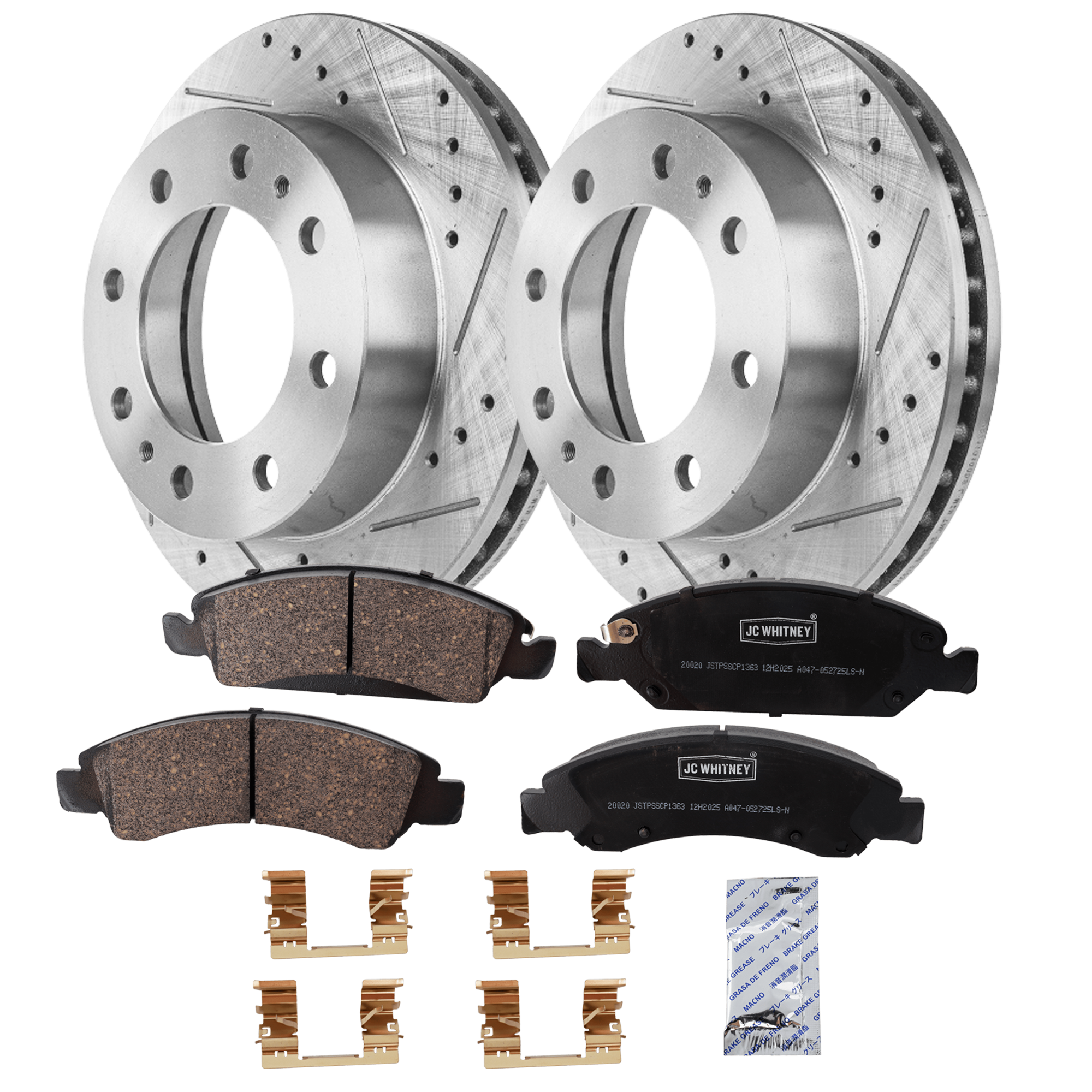 AM SILVERADO 1500-05-05 FRONT BRAKE DISC AND PAD KIT 2 Wheel Set SKU KIT 102425 GD090 OEM 55056-56829-56999-86829-101421