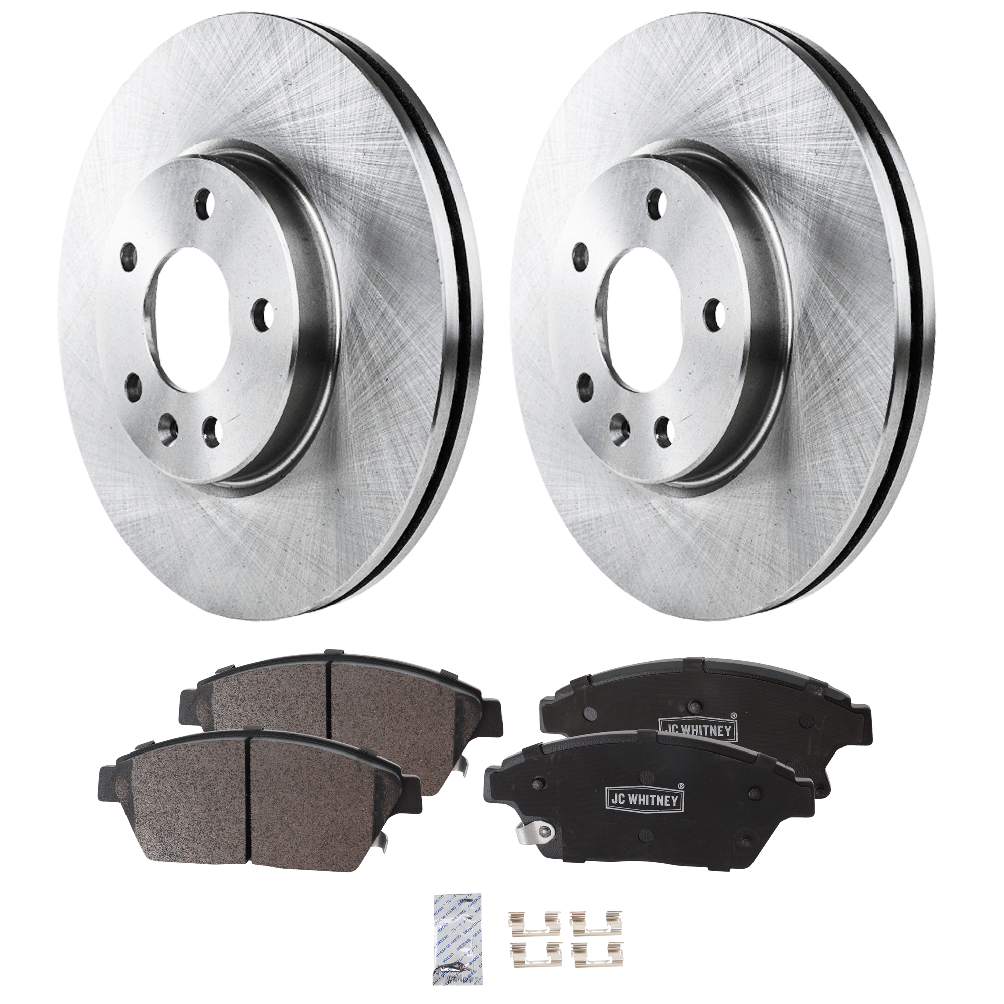 AM VERANO 12-17 VOLT 12-15 FRONT BRAKE DISC AND PAD KIT 2 Wheel Set SKU KIT 102425 GD101 OEM 41274-55195-580899-850243-6004