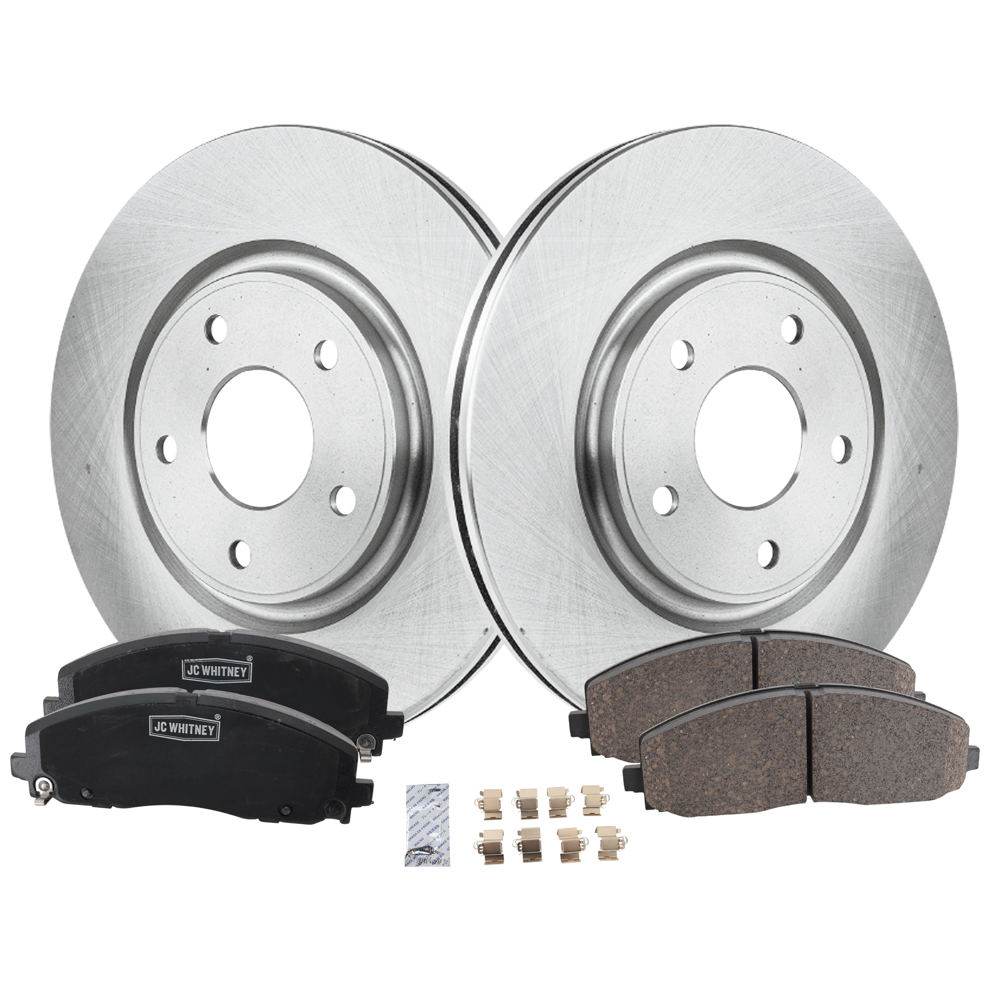 AM PACIFICA 17-22 FRONT BRAKE DISC AND PAD KIT 2 Wheel Set SKU KIT 102425 GD117 OEM 43179-53068-780964-850313-6004