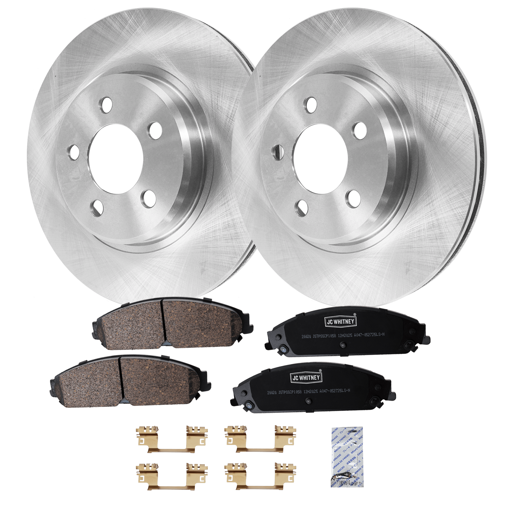 AM CHRYSLER 300-05-10 FRONT BRAKE DISC AND PAD KIT 2 Wheel Set SKU KIT 102425 GD121 OEM 4779196AD 4779196AE 4779196AF