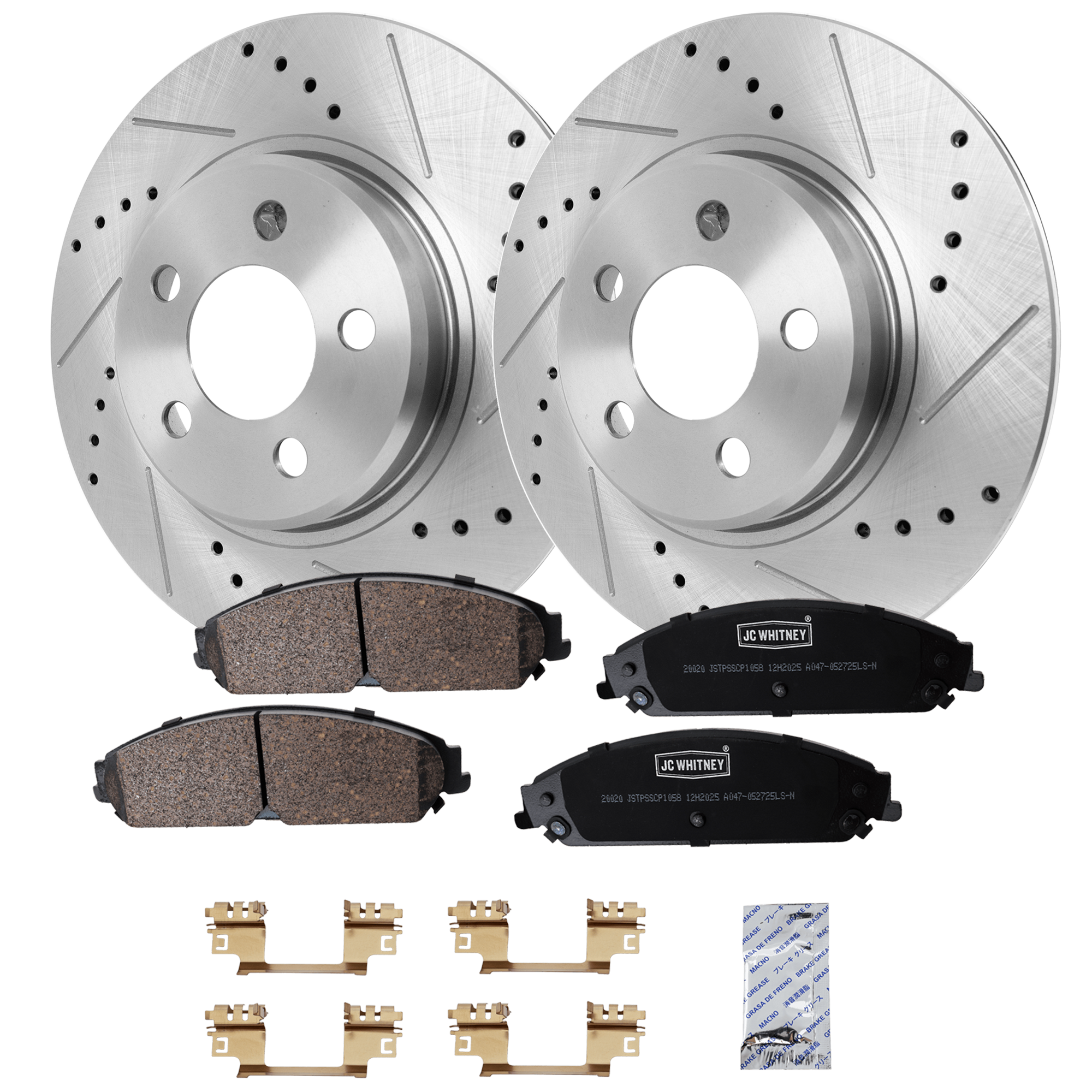 AM CHRYSLER 300-05-10 FRONT BRAKE DISC AND PAD KIT 2 Wheel Set SKU KIT 102425 GD122 OEM 19367-43086-53022-780255-90024