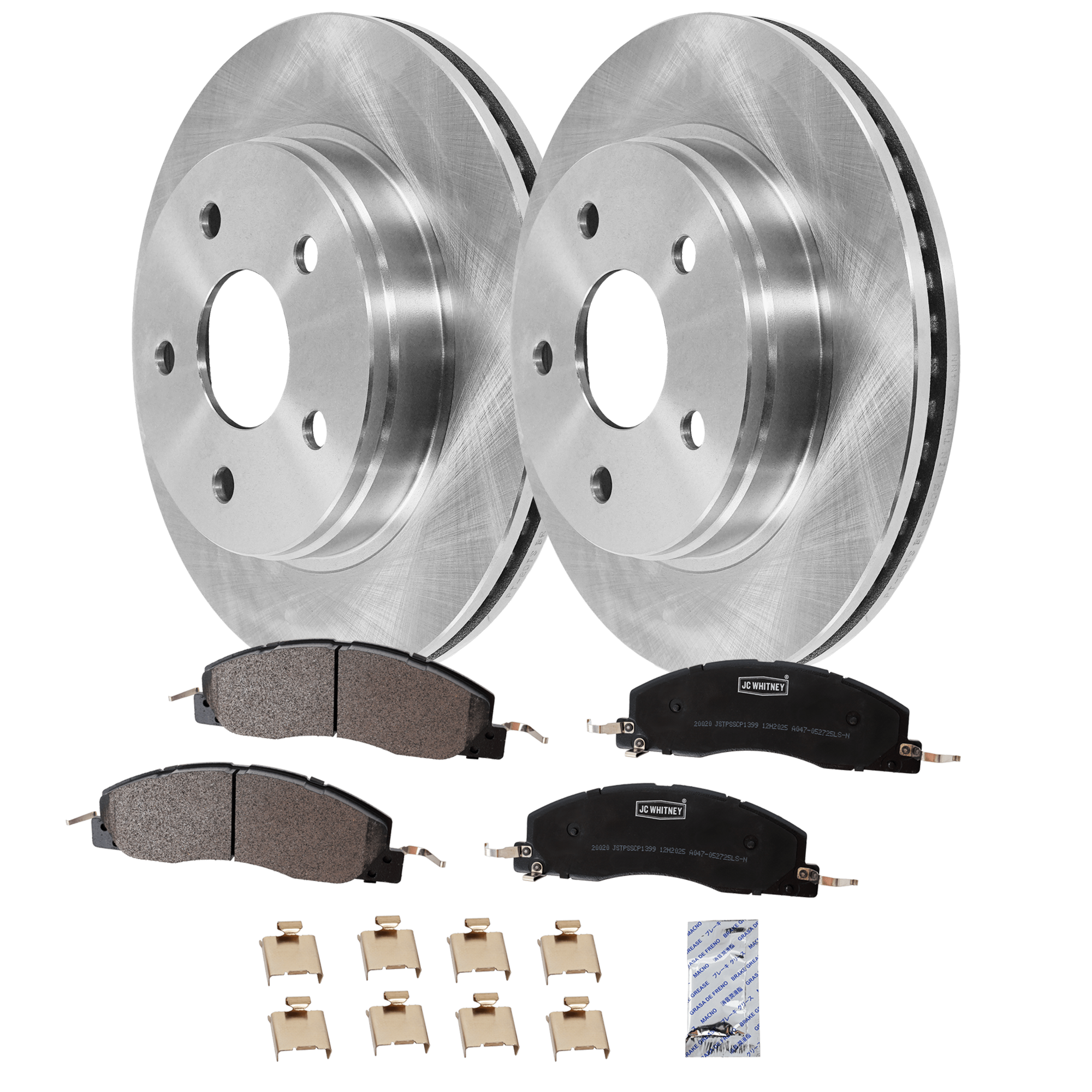 AM 1500-12-12 FRONT BRAKE DISC AND PAD KIT 2 Wheel Set SKU KIT 102425 GD127 OEM 52010080AA 52010080AE 68049148