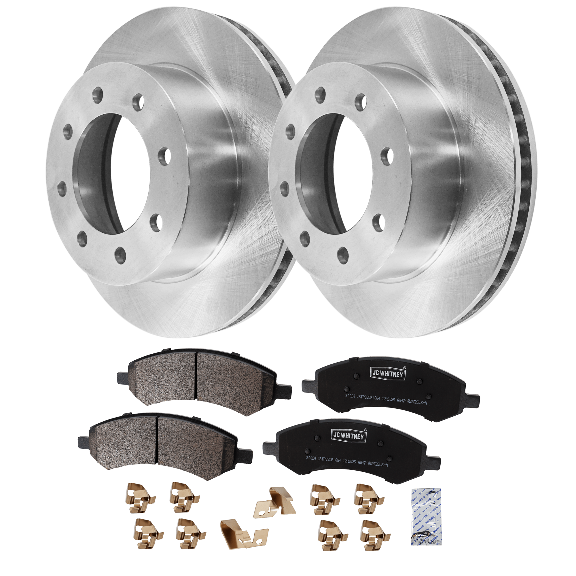 AM RAM 1500-06-08 FRONT BRAKE DISC AND PAD KIT 2 Wheel Set SKU KIT 102425 GD134 OEM 52121050AA 152121050AA 5143350