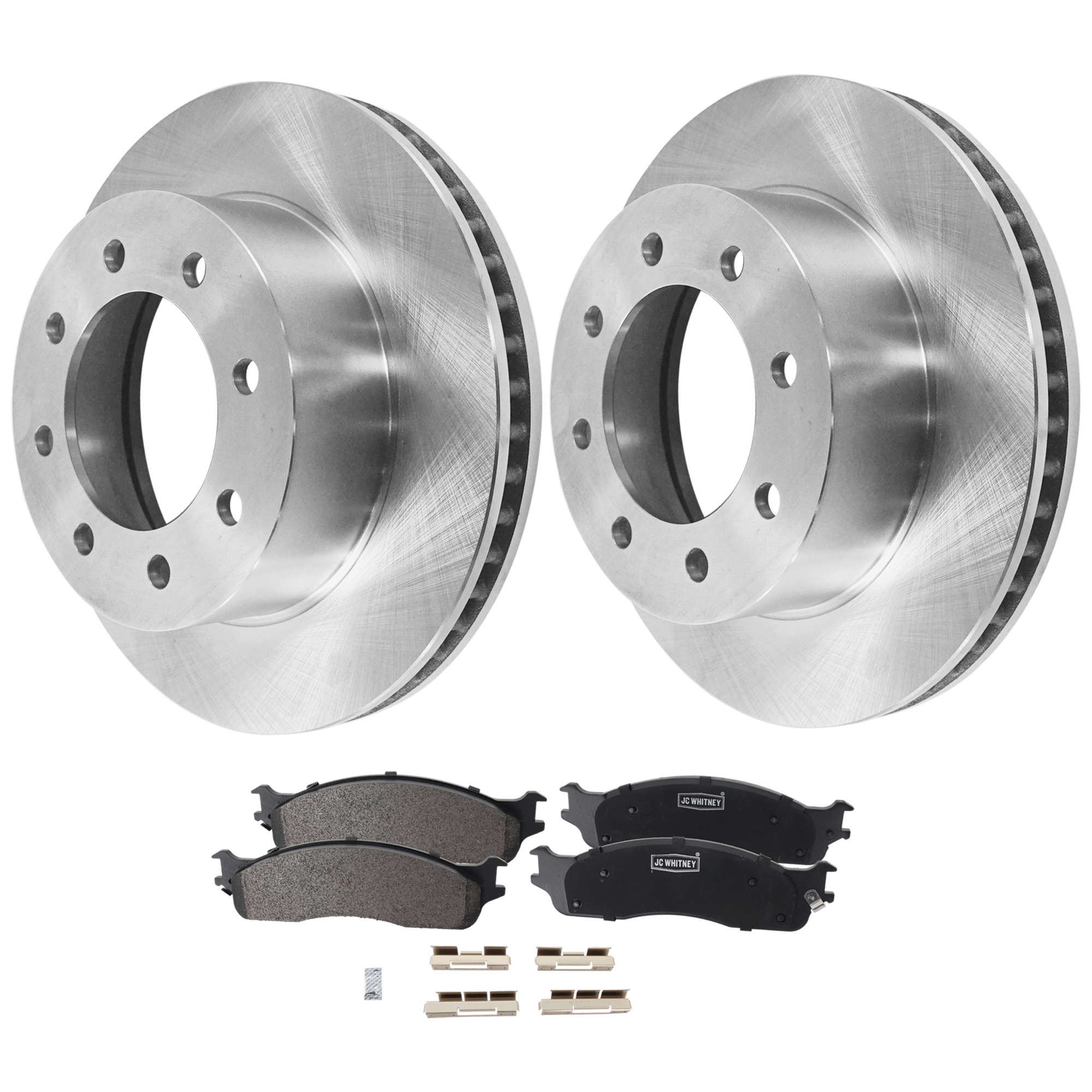 AM DODGE FULL SIZE PICKUP 03-08 FRONT BRAKE DISC AND PAD KIT 2 Wheel Set SKU KIT 102425 GD135 OEM 52121050AA 152121050AA 5093267