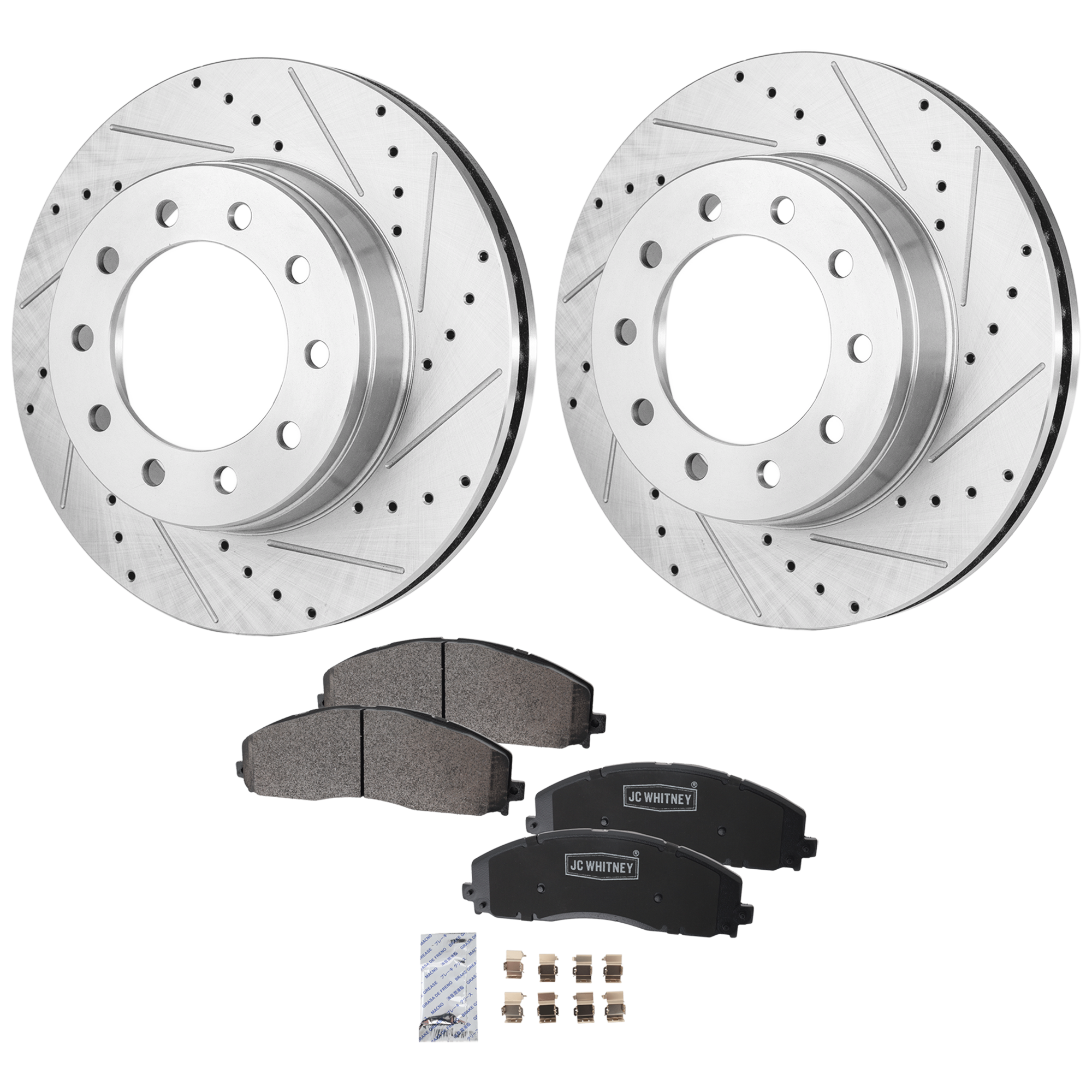 AM F 450 SUPER DUTY 13-16 FRONT BRAKE DISC AND PAD KIT 2 Wheel Set SKU KIT 102425 GD186 OEM 54128-680305-60054197-54128G 6