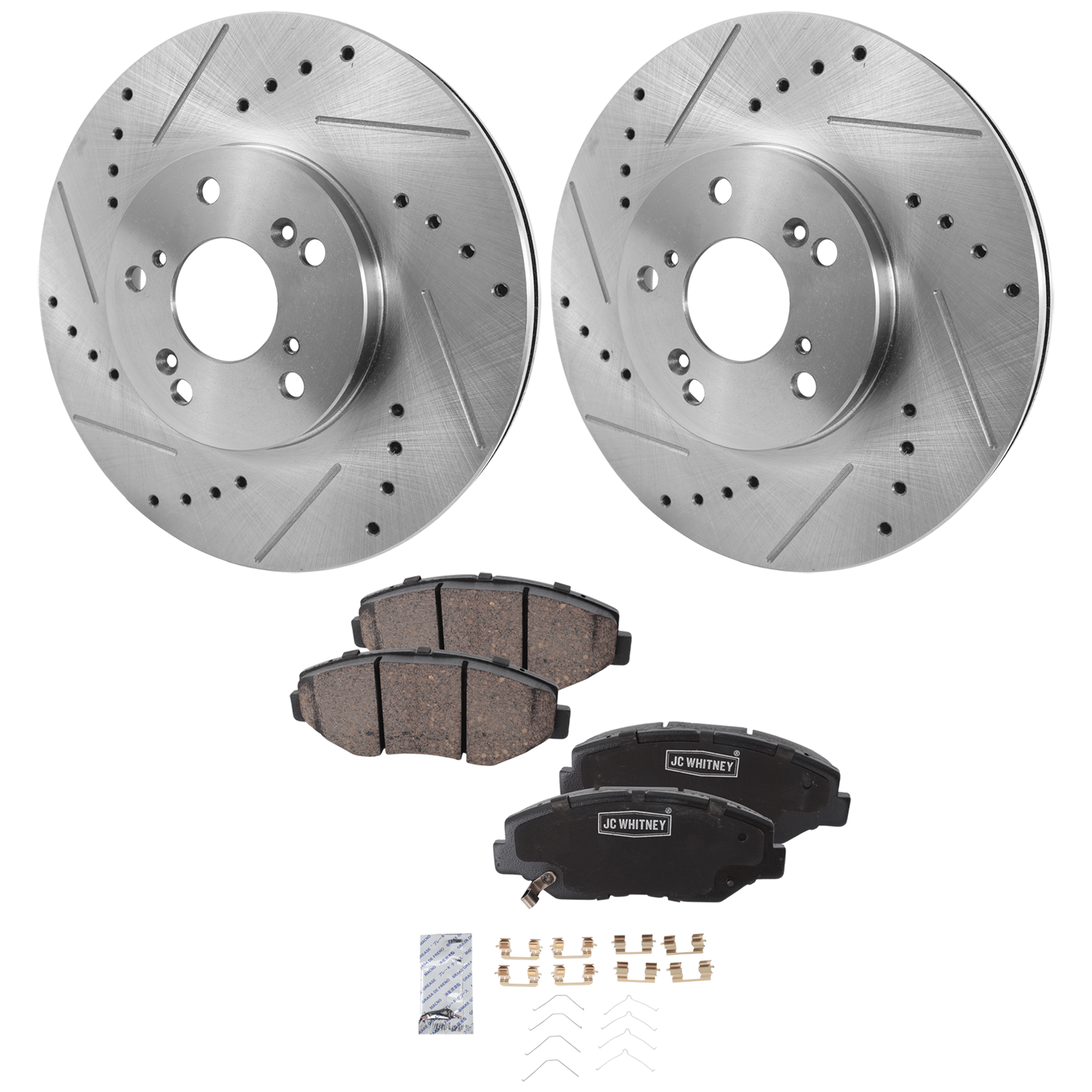 AM PILOT 03-08 FRONT BRAKE DISC AND PAD KIT 2 Wheel Set SKU KIT 102425 GD246 OEM 19930-31275-31354-31519-96795
