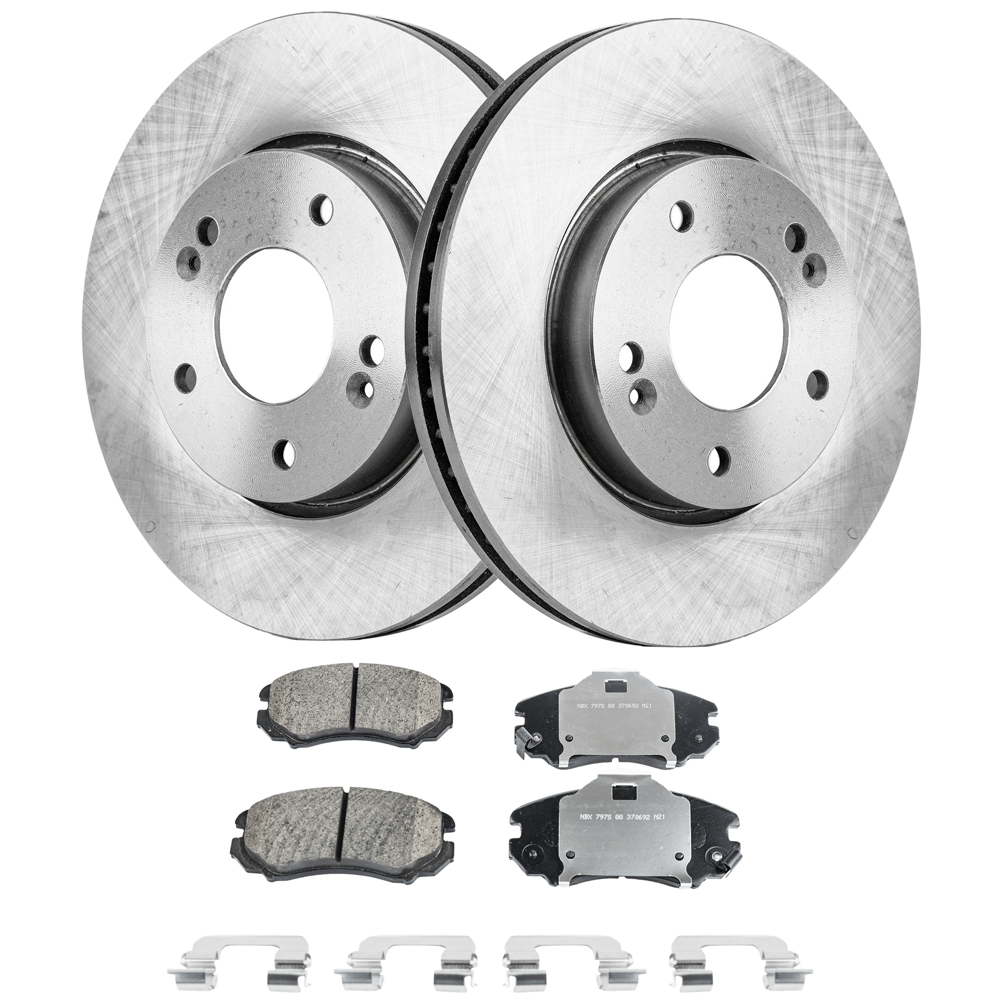 AM SONATA 05-10 FRONT BRAKE DISC AND PAD KIT 2 Wheel Set SKU KIT 102425 GD254 OEM 517122C000-517121F000-517121F3