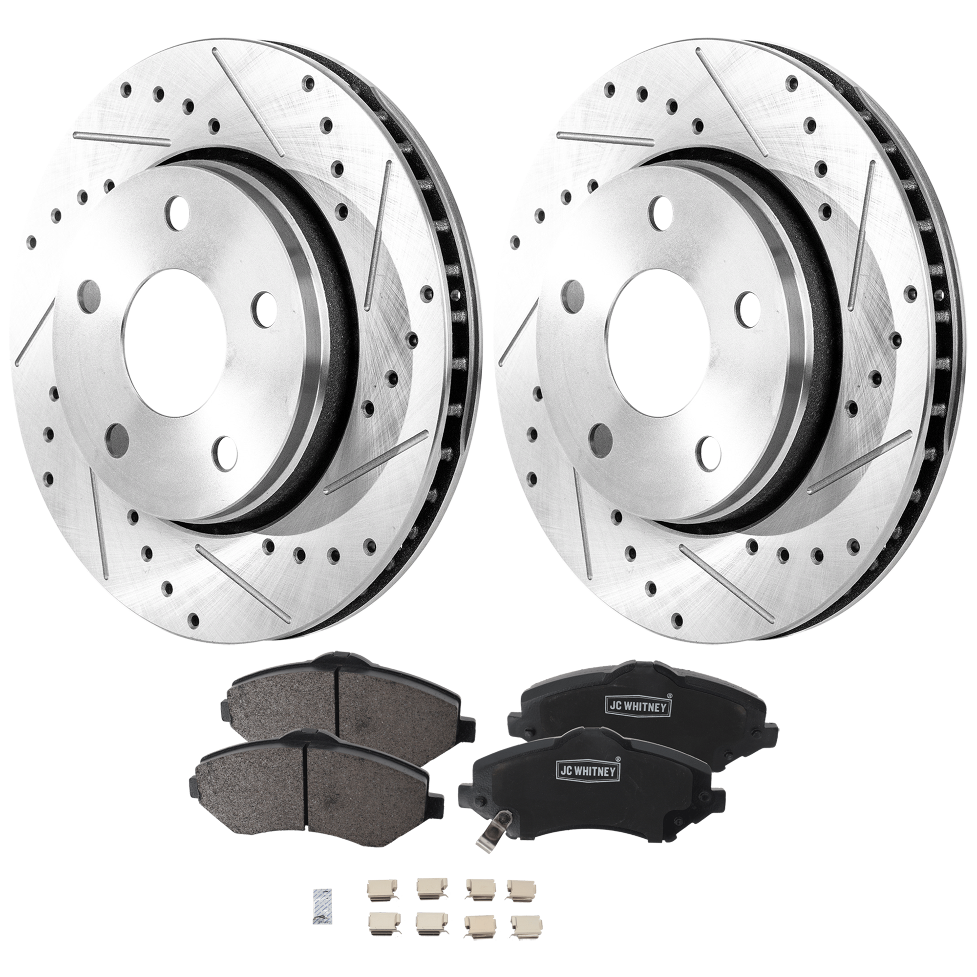 AM WRANGLER 07-17 FRONT BRAKE DISC AND PAD KIT 2 Wheel Set SKU KIT 102425 GD286 OEM 90042030-780518FZN 68003701AA