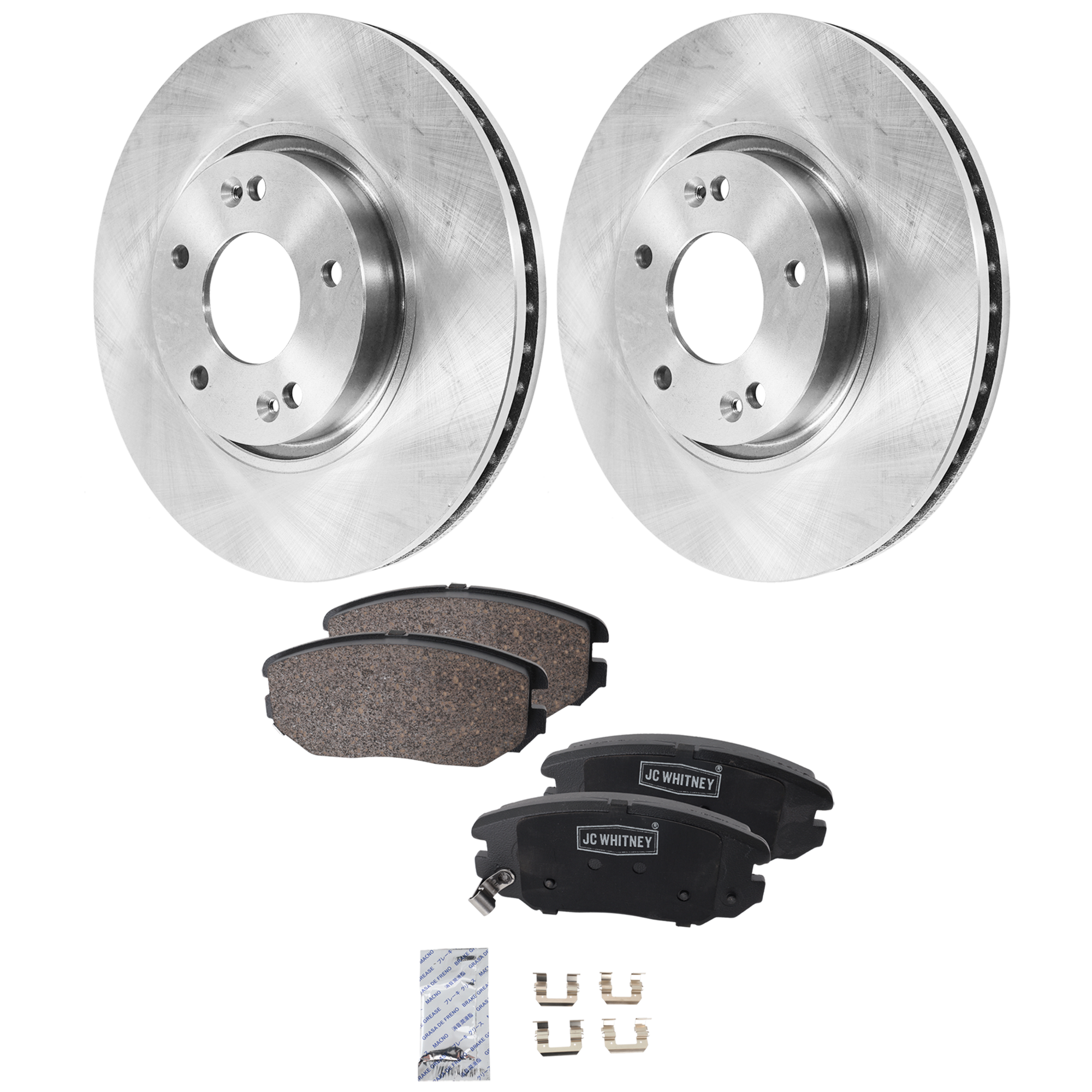 AM SONATA 06-10 FRONT BRAKE DISC AND PAD KIT 2 Wheel Set SKU KIT 102425 GD293 OEM 517123K100-581013FA01-581013KA