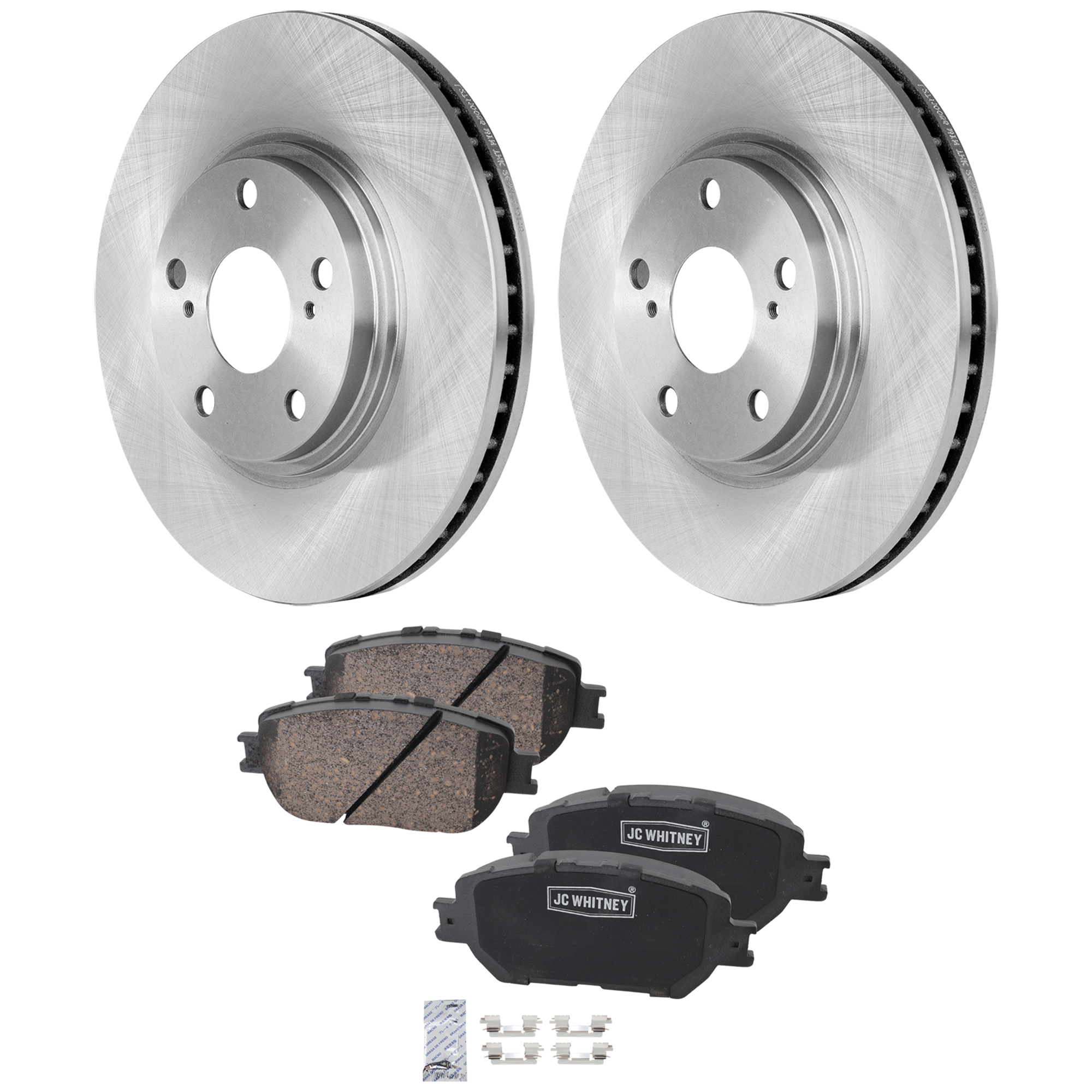 AM CAMRY 02-04 FRONT BRAKE DISC AND PAD KIT 2 Wheel Set SKU KIT 102425 GD309 OEM 4351248011-0446530271-04465303