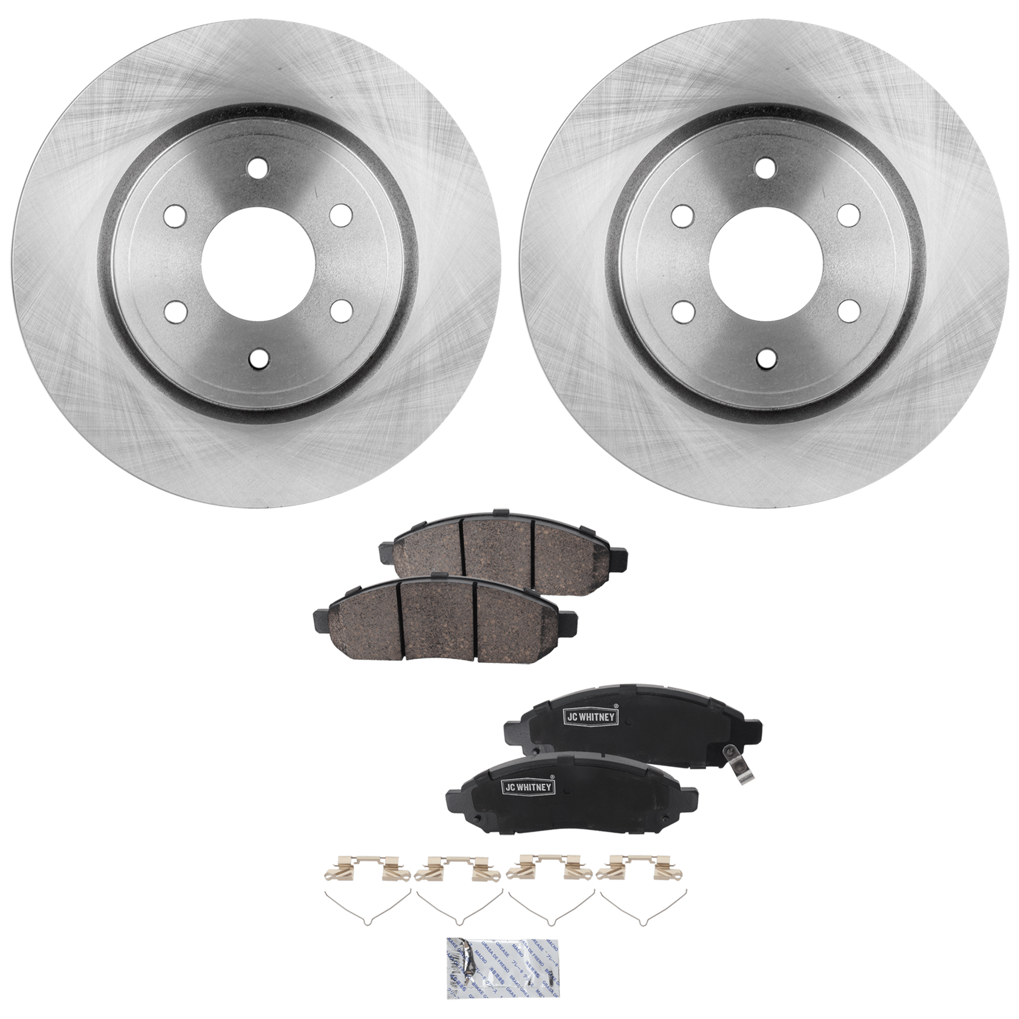 AM FRONTIER 05-23 FRONT BRAKE DISC AND PAD KIT 2 Wheel Set SKU KIT 102425 GD339 OEM 40206EB300-40206EA00A 402069BE