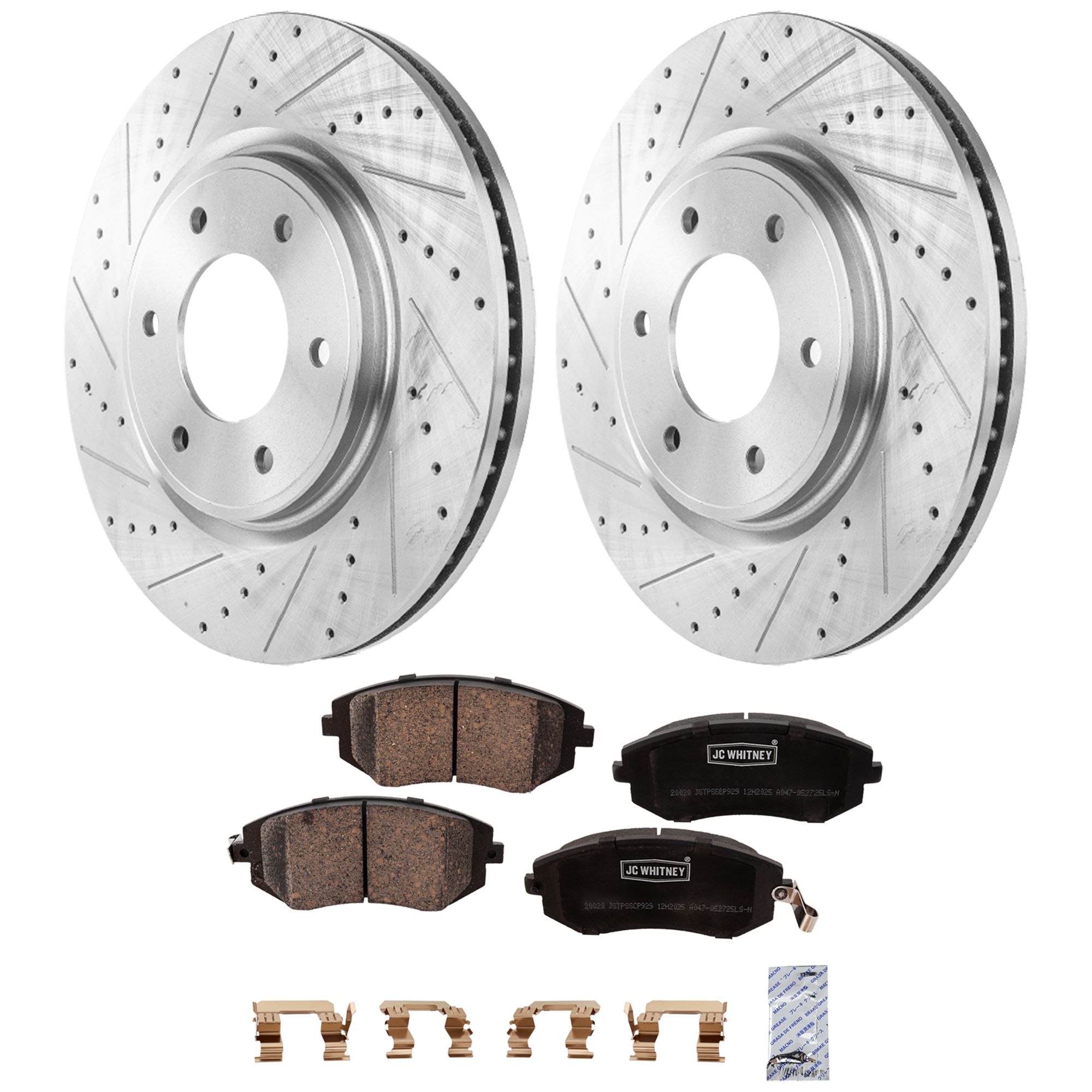 AM TITAN 08-23 FRONT BRAKE DISC AND PAD KIT 2 Wheel Set SKU KIT 102425 GD348 OEM 31506-44617-0833325-850024-900
